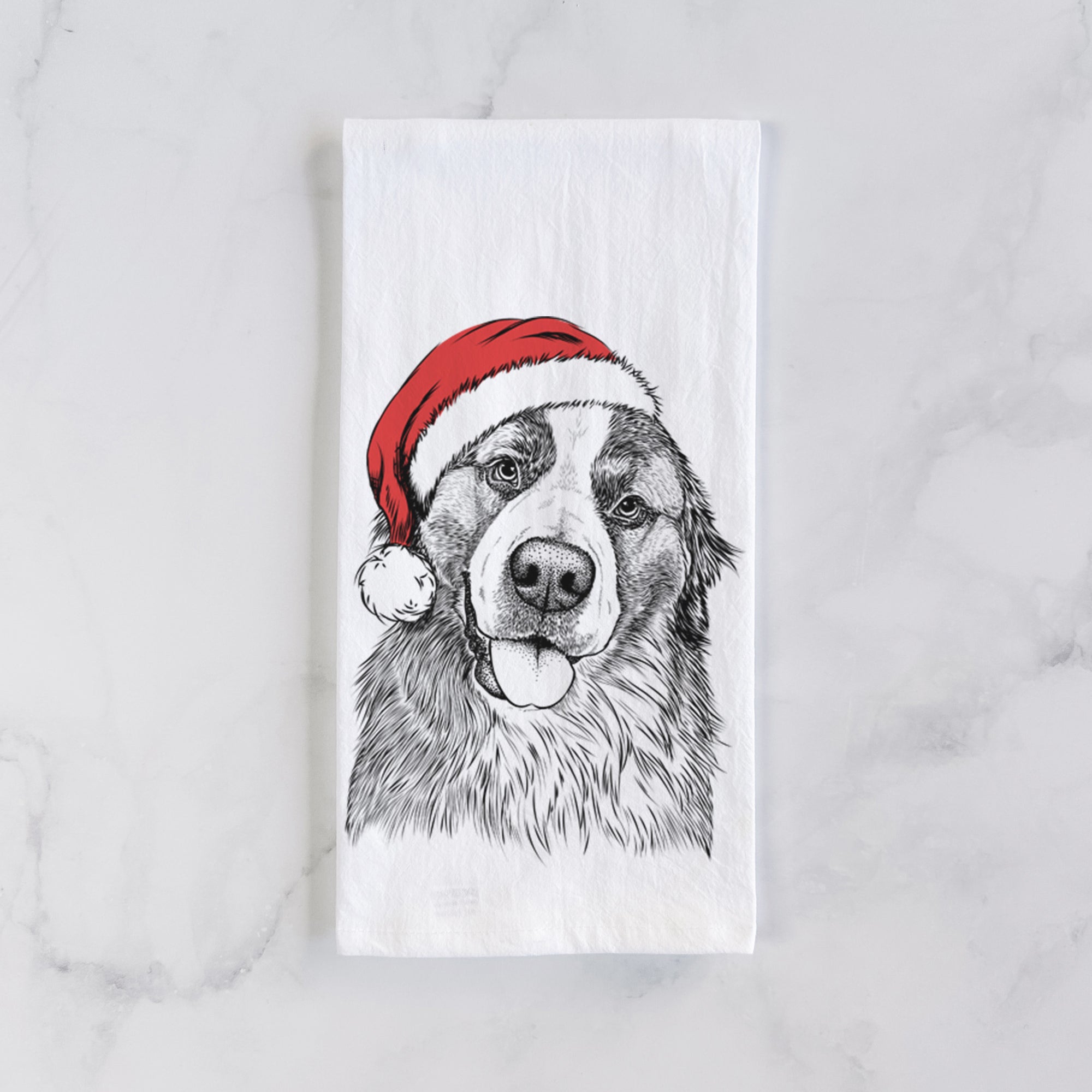 Walter the Bernese Mountain Dog Mix Tea Towel