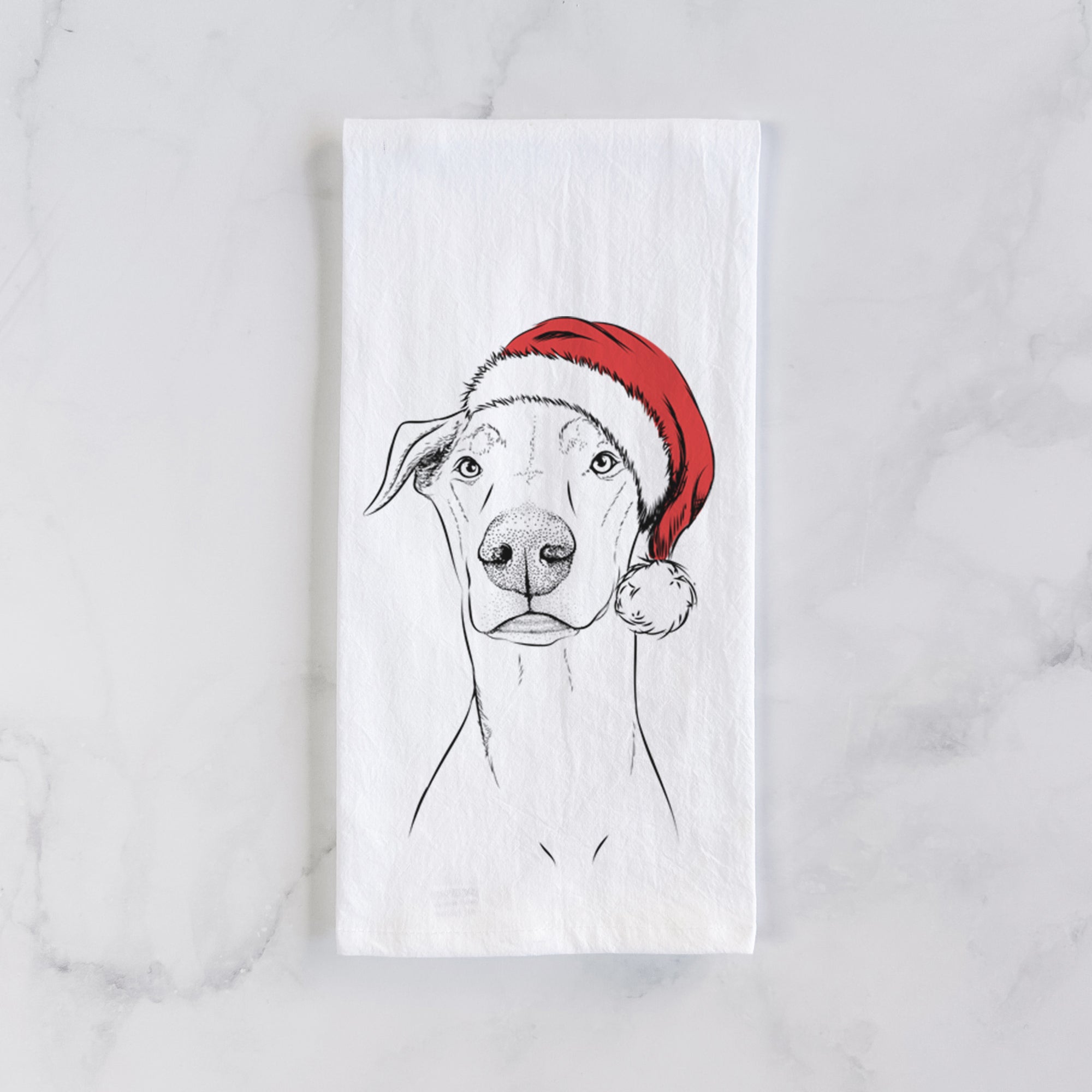 Walter the White Doberman Rescue Tea Towel