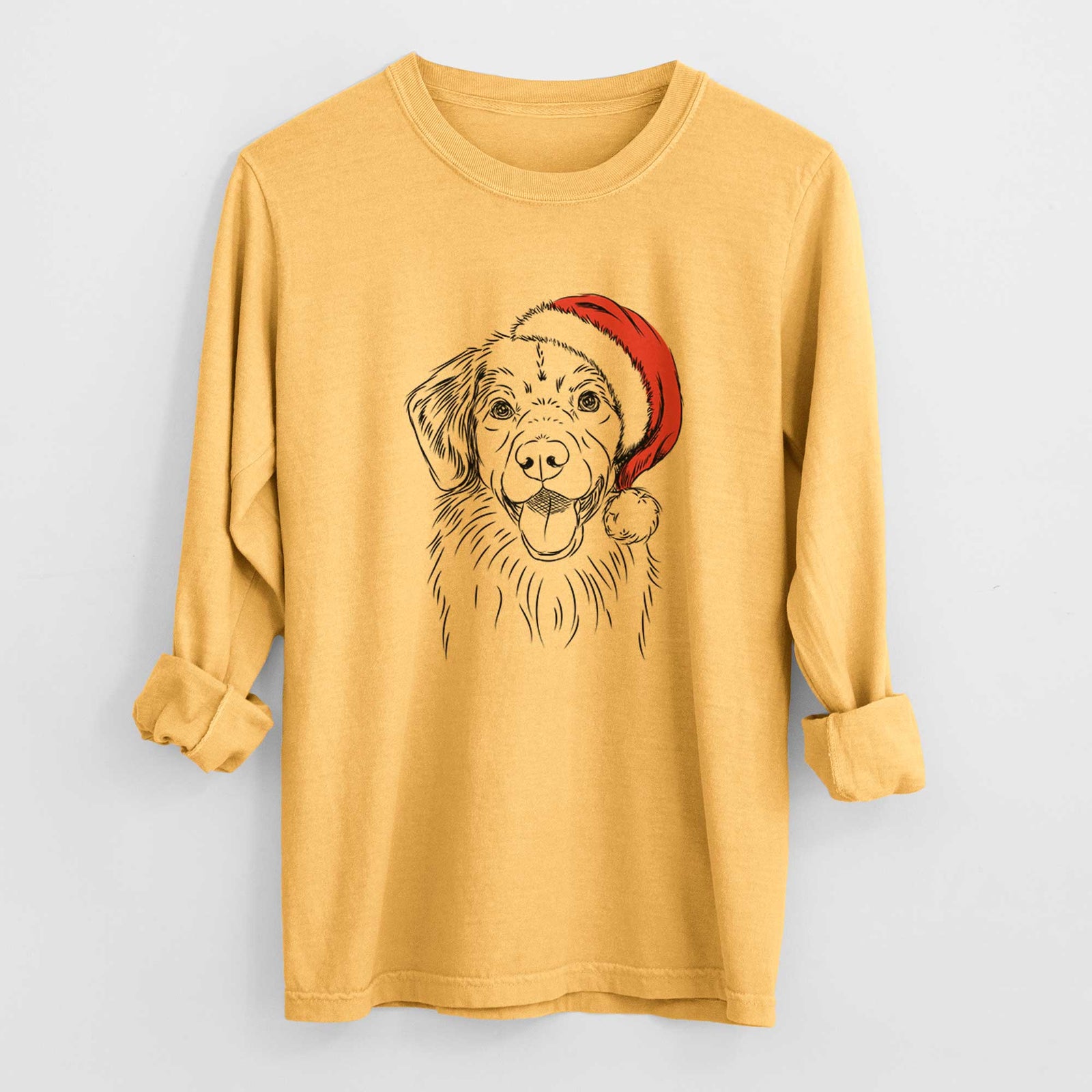 Santa Weston the Nova Scotia Duck Tolling Retriever - Men's Heavyweight 100% Cotton Long Sleeve