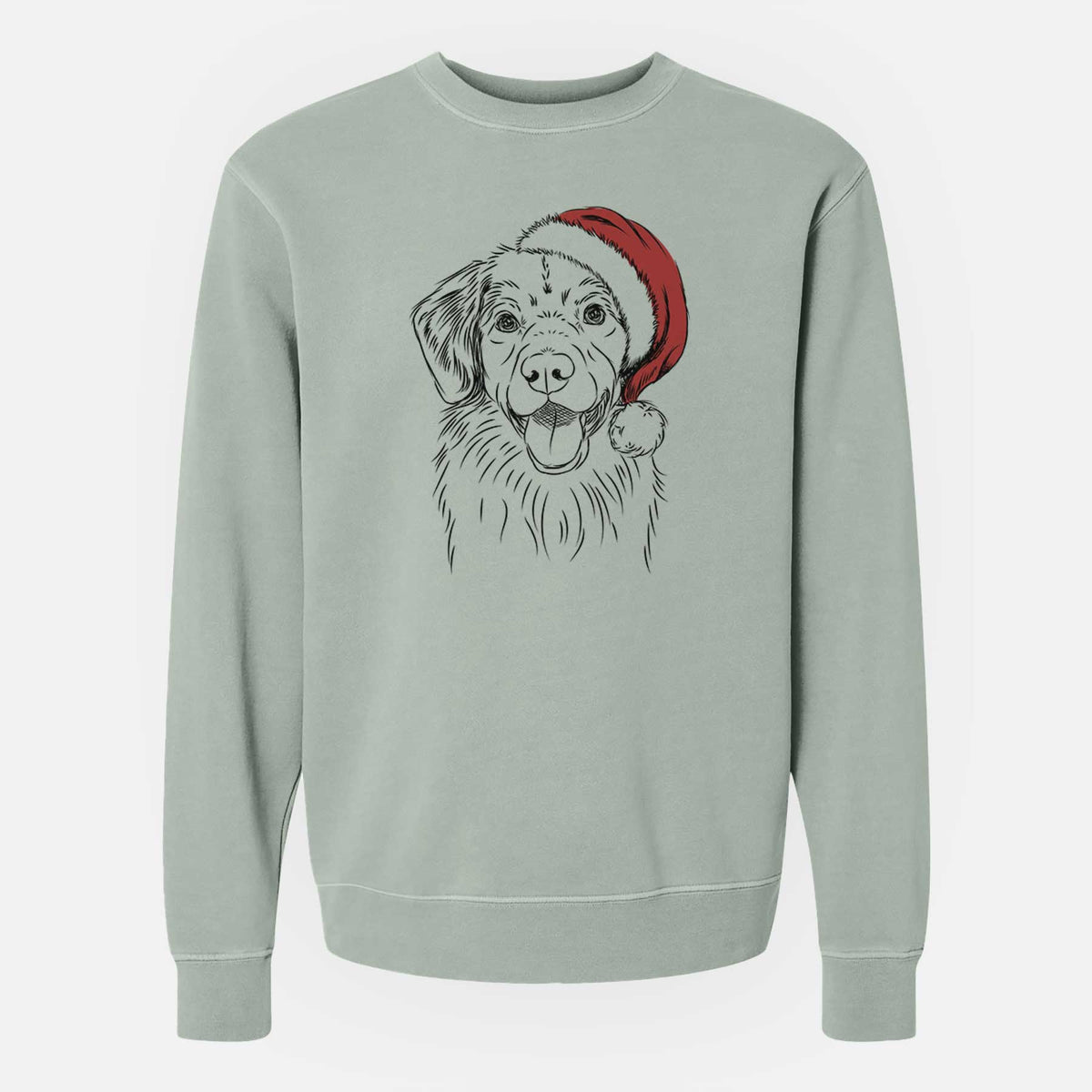 Santa Weston the Nova Scotia Duck Tolling Retriever - Unisex Pigment Dyed Crew Sweatshirt