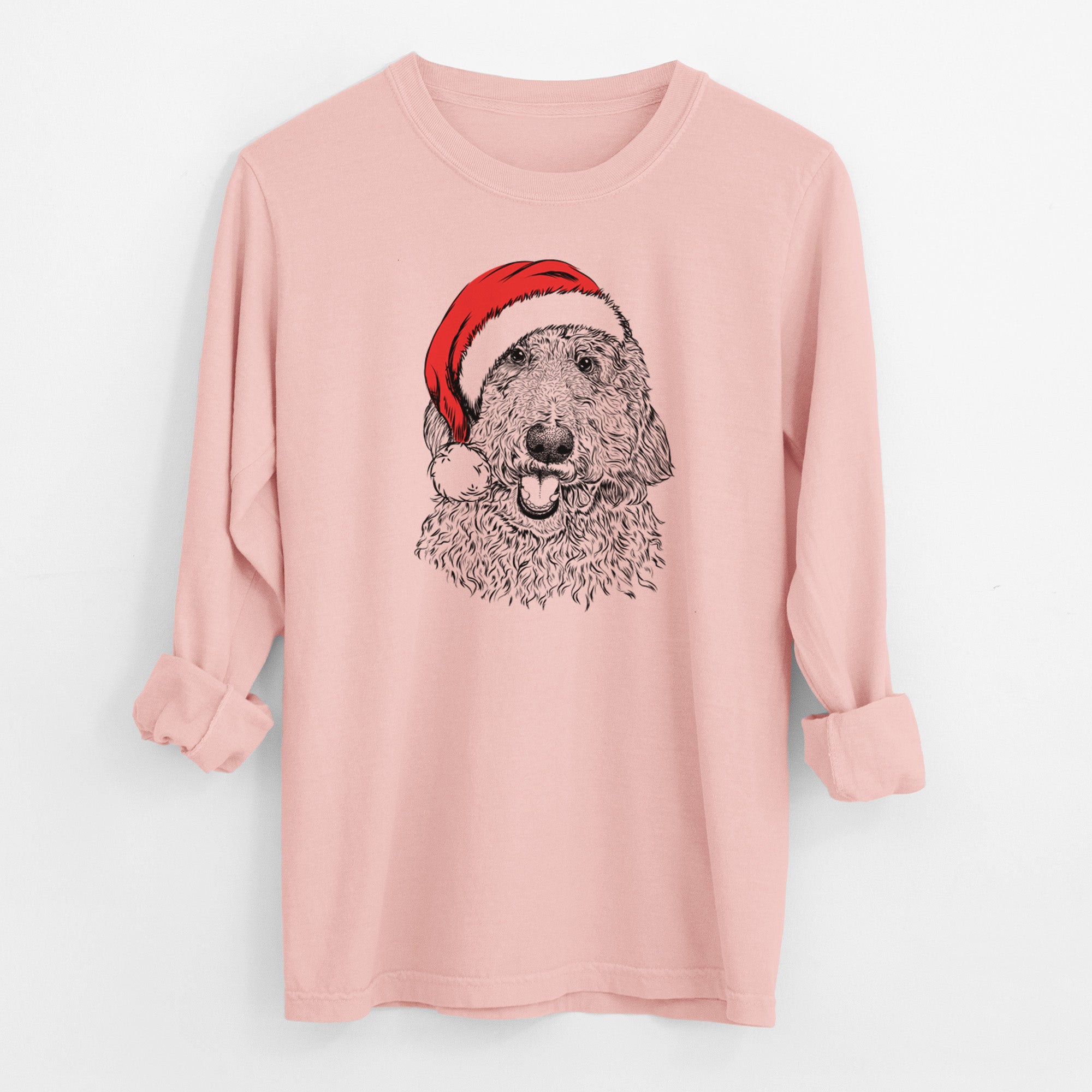 Santa Whisper the Goldendoodle - Men's Heavyweight 100% Cotton Long Sleeve