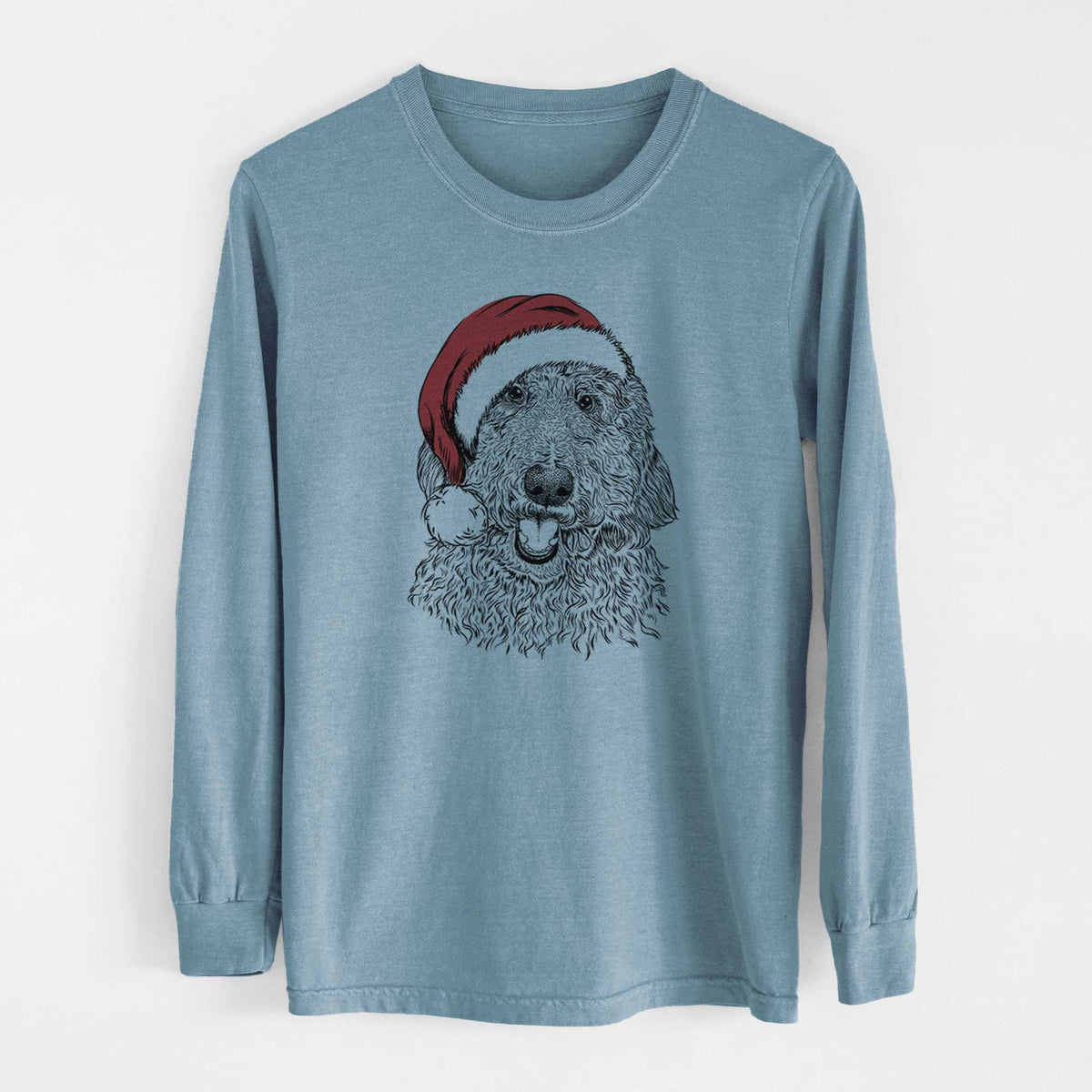 Santa Whisper the Goldendoodle - Men's Heavyweight 100% Cotton Long Sleeve