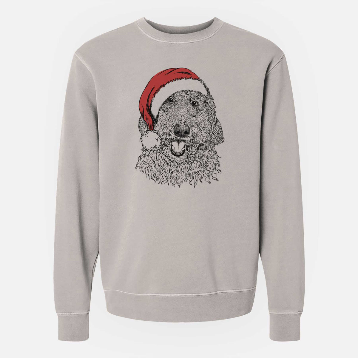 Santa Whisper the Goldendoodle - Unisex Pigment Dyed Crew Sweatshirt
