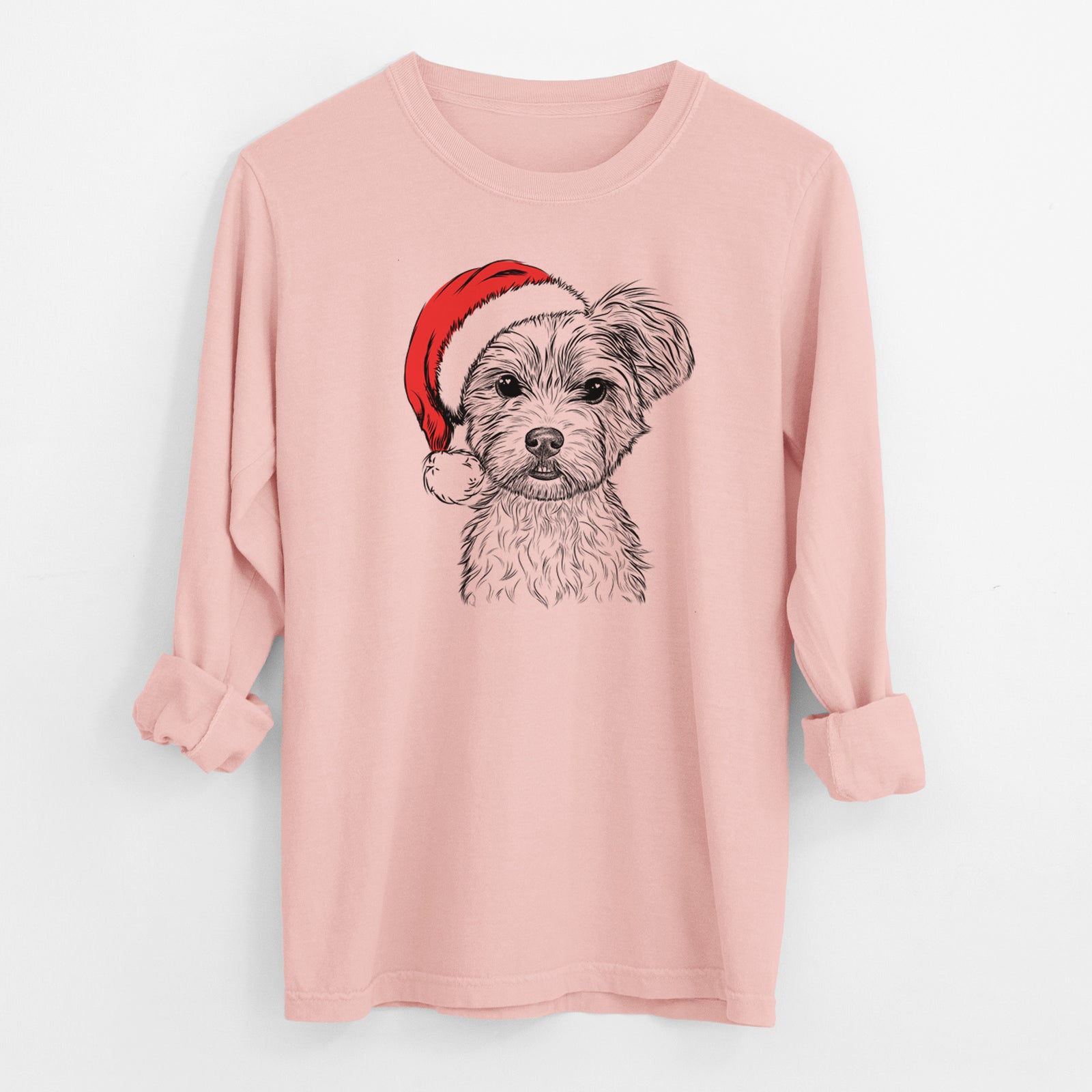 Santa William Mitchell Newman the Yorkshire Terrier - Men's Heavyweight 100% Cotton Long Sleeve