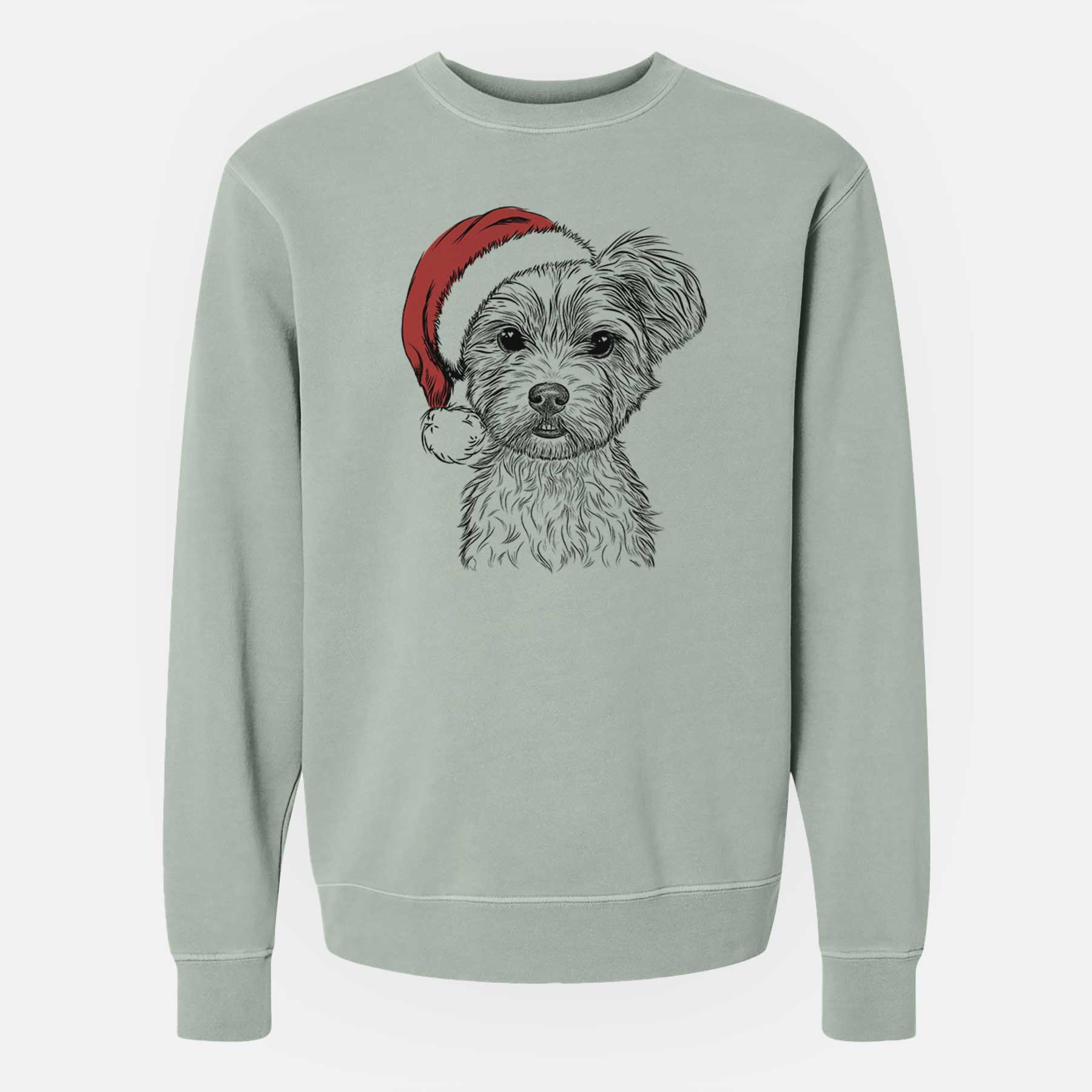 Santa William Mitchell Newman the Yorkshire Terrier - Unisex Pigment Dyed Crew Sweatshirt