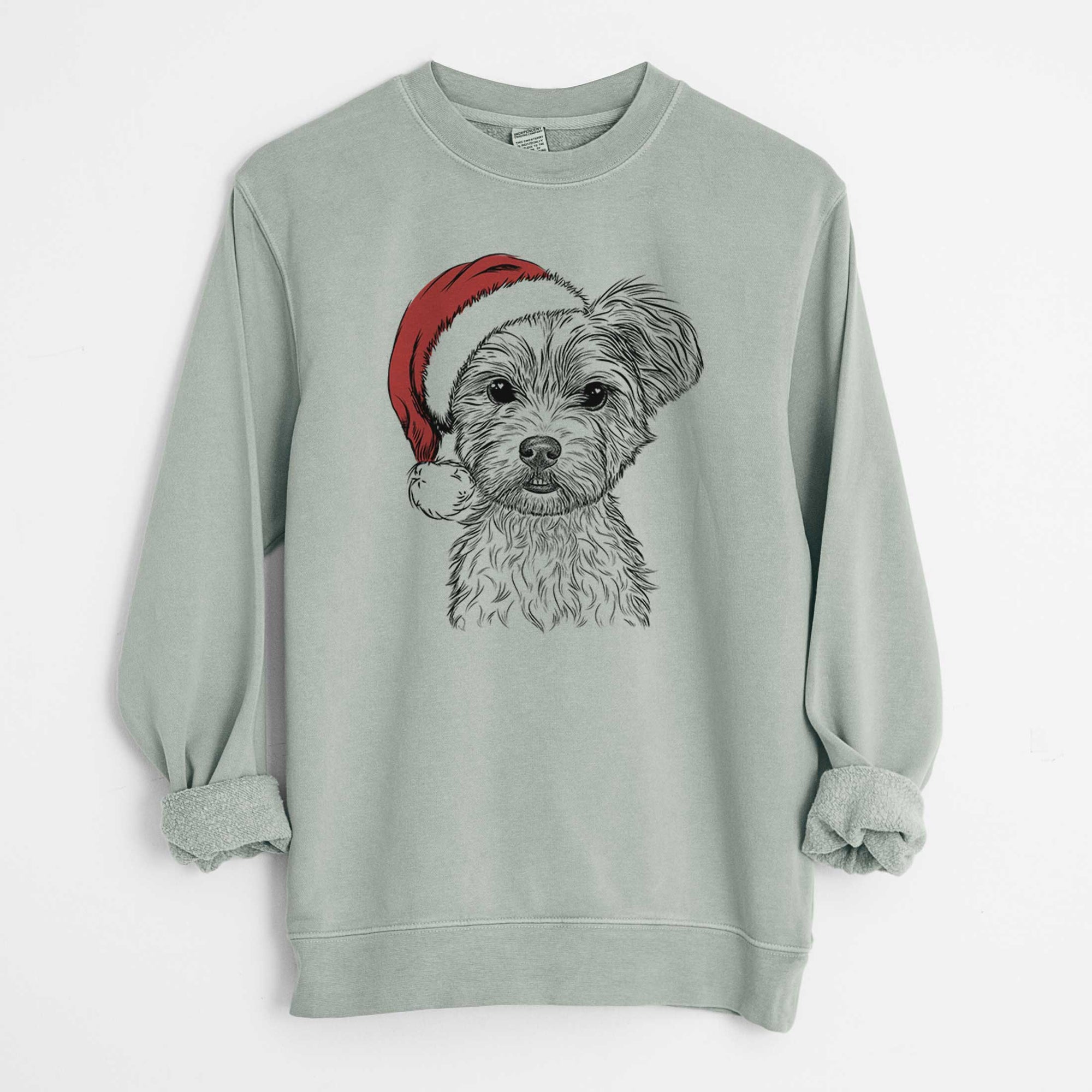 Santa William Mitchell Newman the Yorkshire Terrier - Unisex Pigment Dyed Crew Sweatshirt