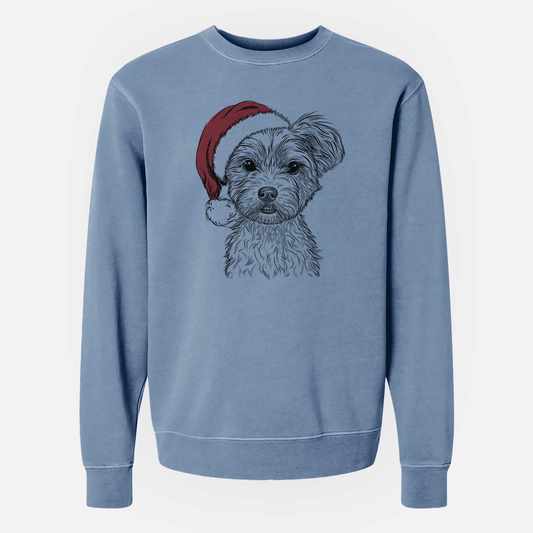 Santa William Mitchell Newman the Yorkshire Terrier - Unisex Pigment Dyed Crew Sweatshirt