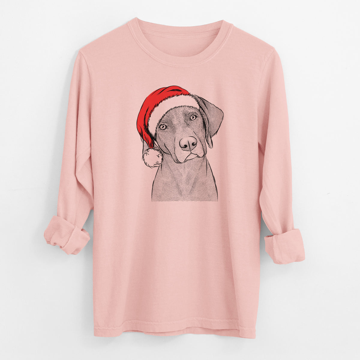 Santa Willow the Weizsla - Men's Heavyweight 100% Cotton Long Sleeve