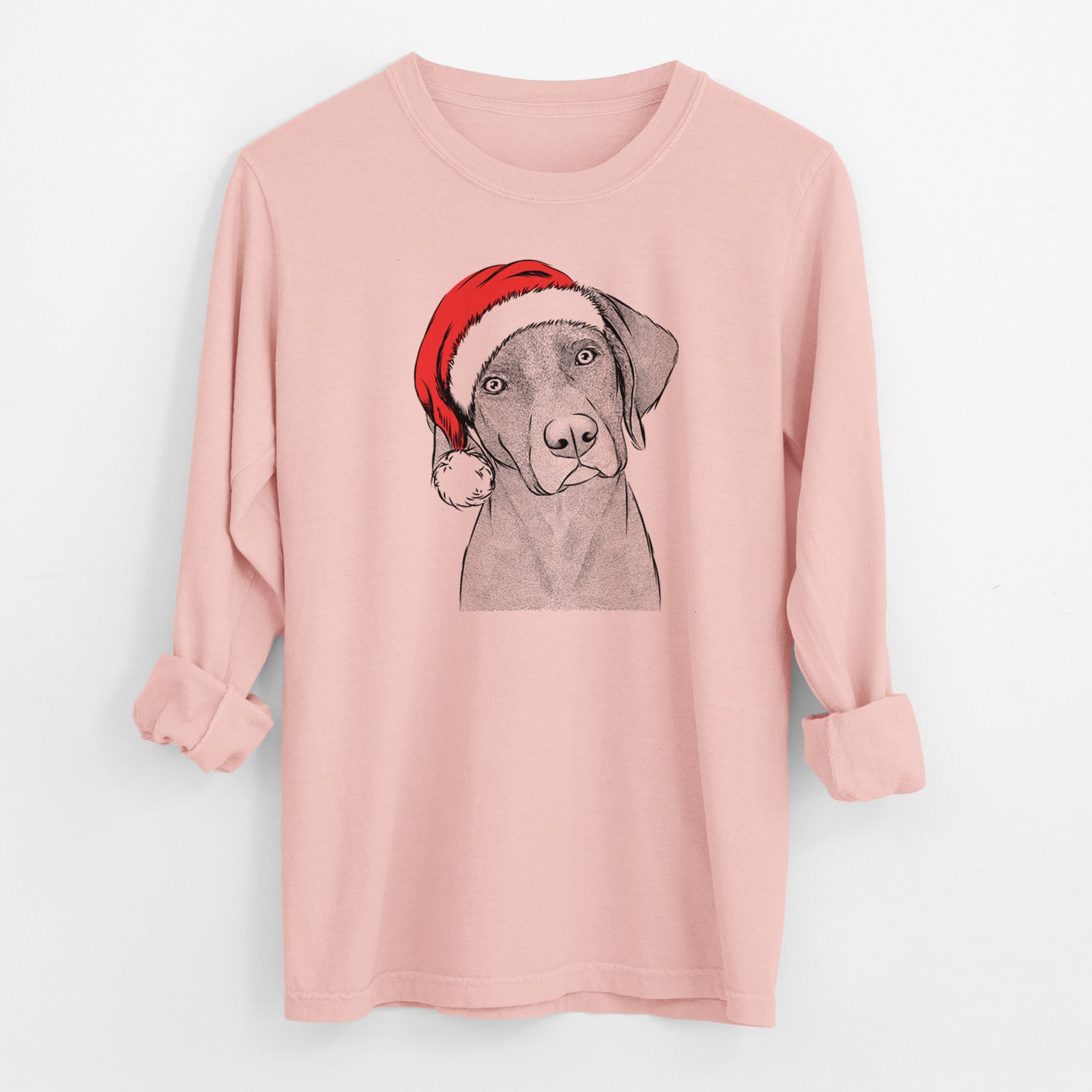 Santa Willow the Weizsla - Men's Heavyweight 100% Cotton Long Sleeve