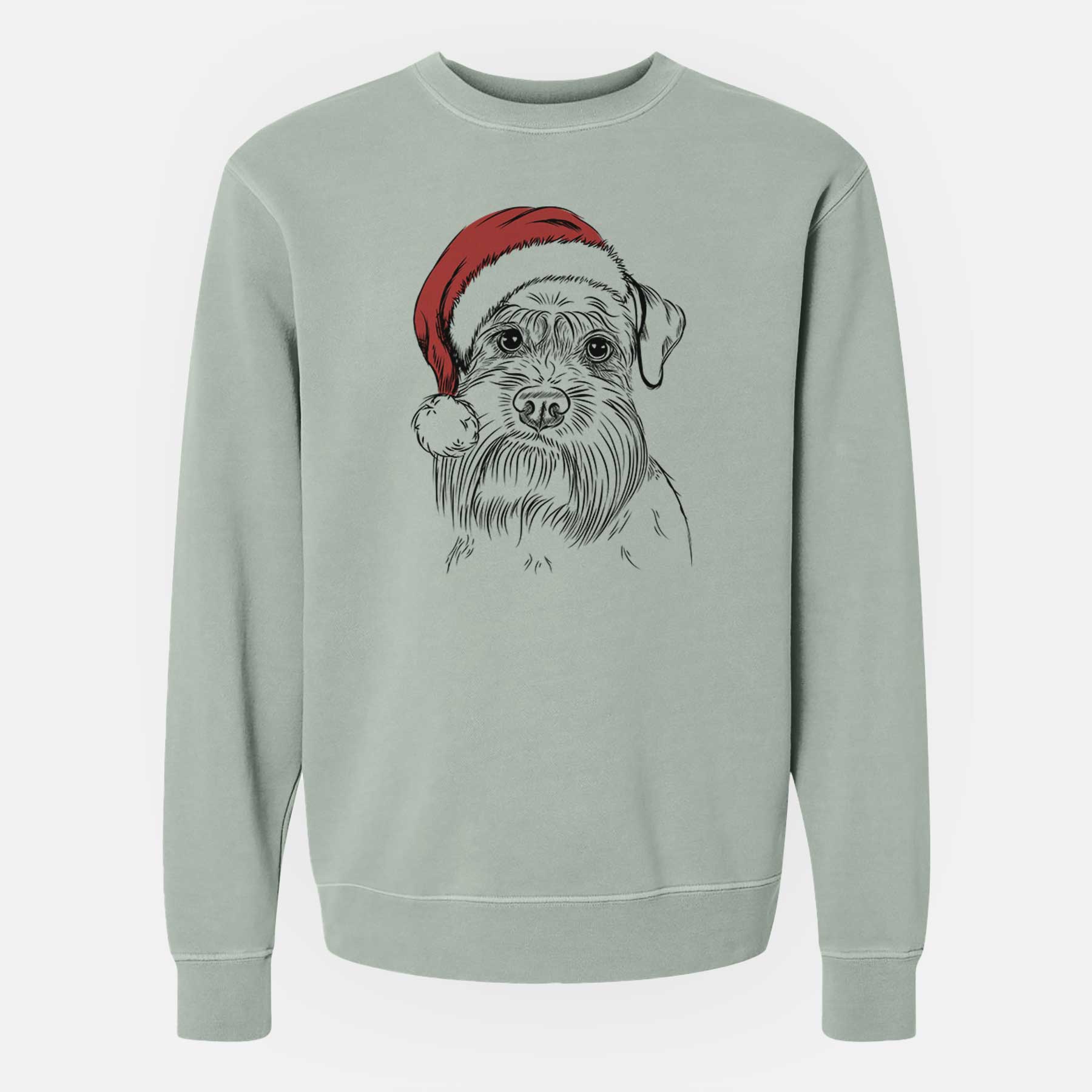 Santa Wrigley the Schnauzer - Unisex Pigment Dyed Crew Sweatshirt