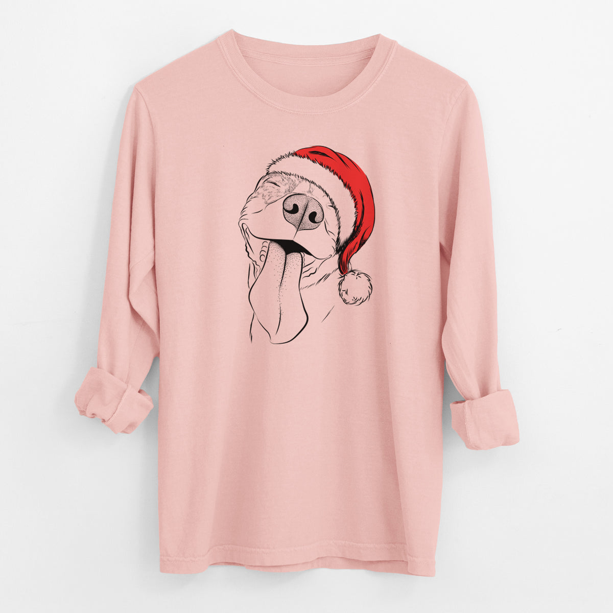 Santa Xena the American Staffordshire Terrier - Men's Heavyweight 100% Cotton Long Sleeve