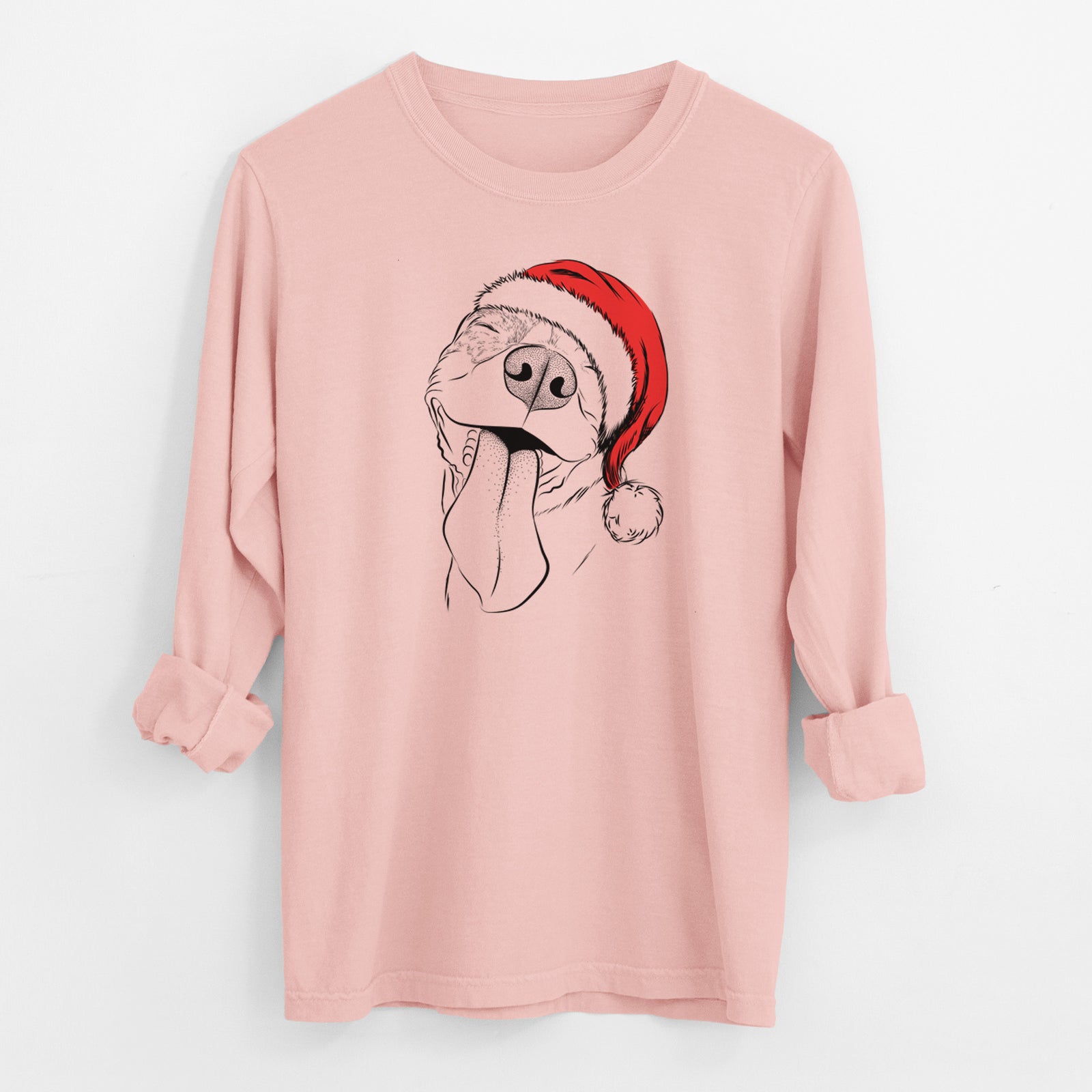 Santa Xena the American Staffordshire Terrier - Men's Heavyweight 100% Cotton Long Sleeve