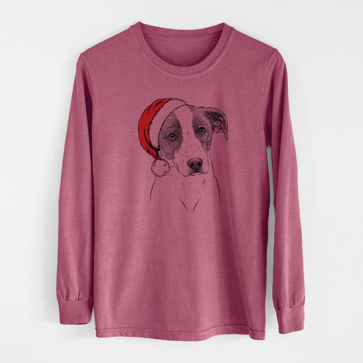 Santa Zephyr the Pointer Mix - Men's Heavyweight 100% Cotton Long Sleeve