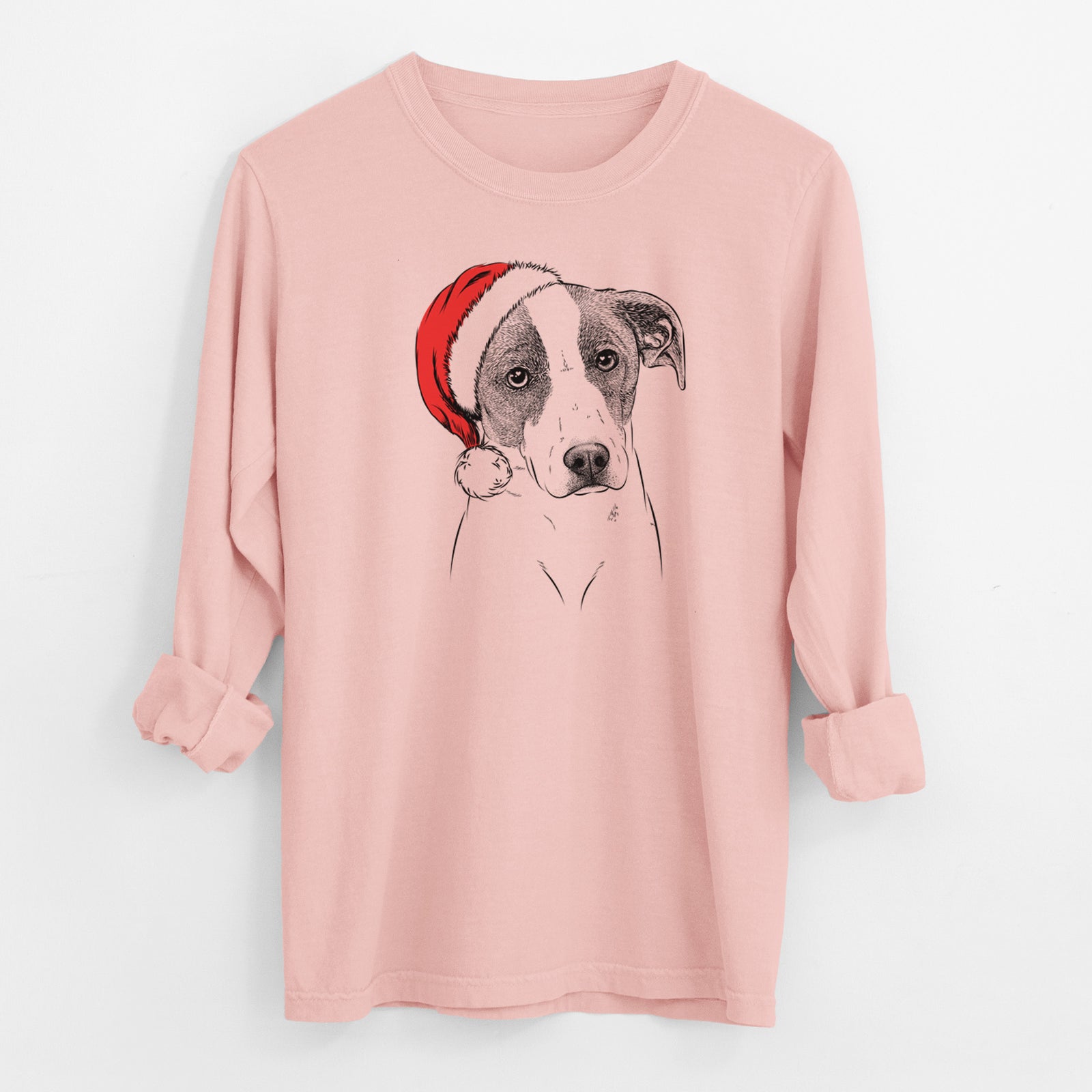 Santa Zephyr the Pointer Mix - Men's Heavyweight 100% Cotton Long Sleeve