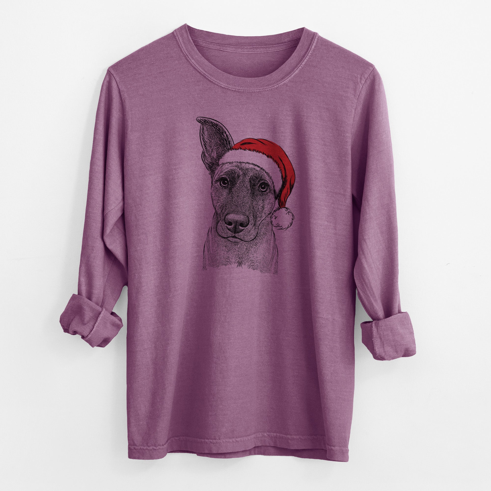 Santa Zoey the Mixed Breed - Men's Heavyweight 100% Cotton Long Sleeve