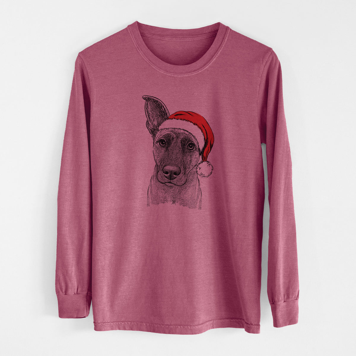 Santa Zoey the Mixed Breed - Men&#39;s Heavyweight 100% Cotton Long Sleeve