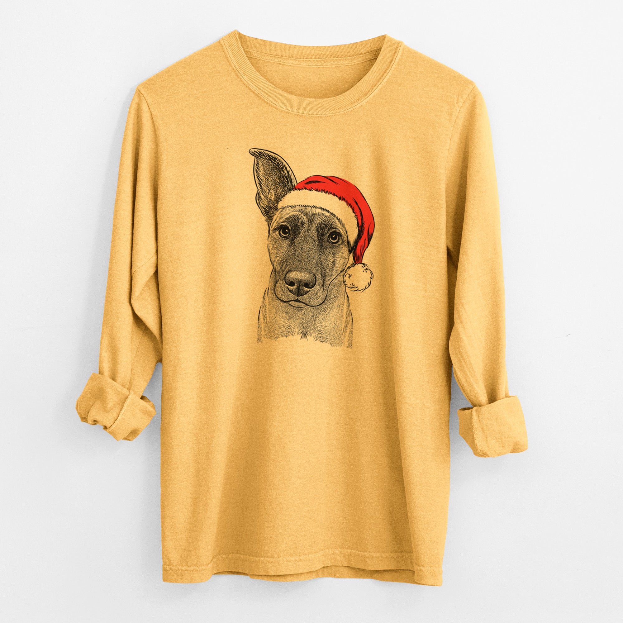 Santa Zoey the Mixed Breed - Men's Heavyweight 100% Cotton Long Sleeve