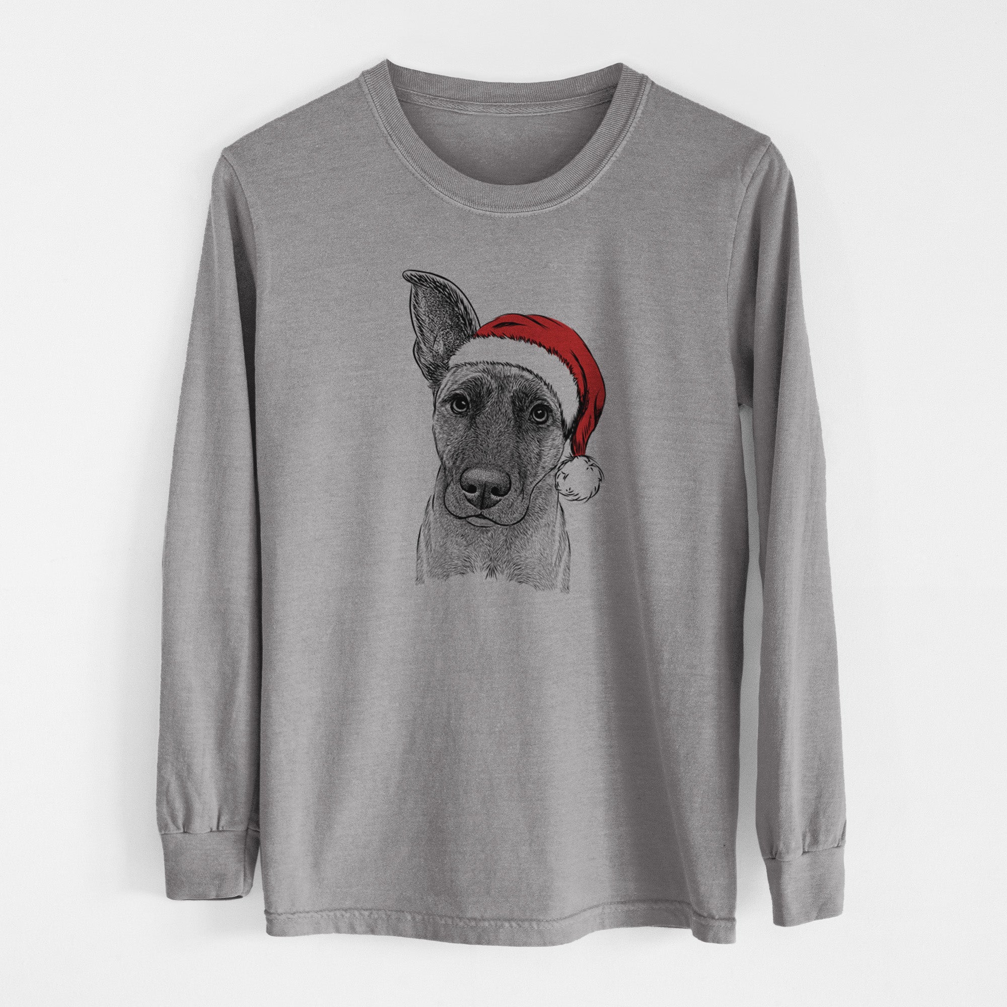 Santa Zoey the Mixed Breed - Men's Heavyweight 100% Cotton Long Sleeve