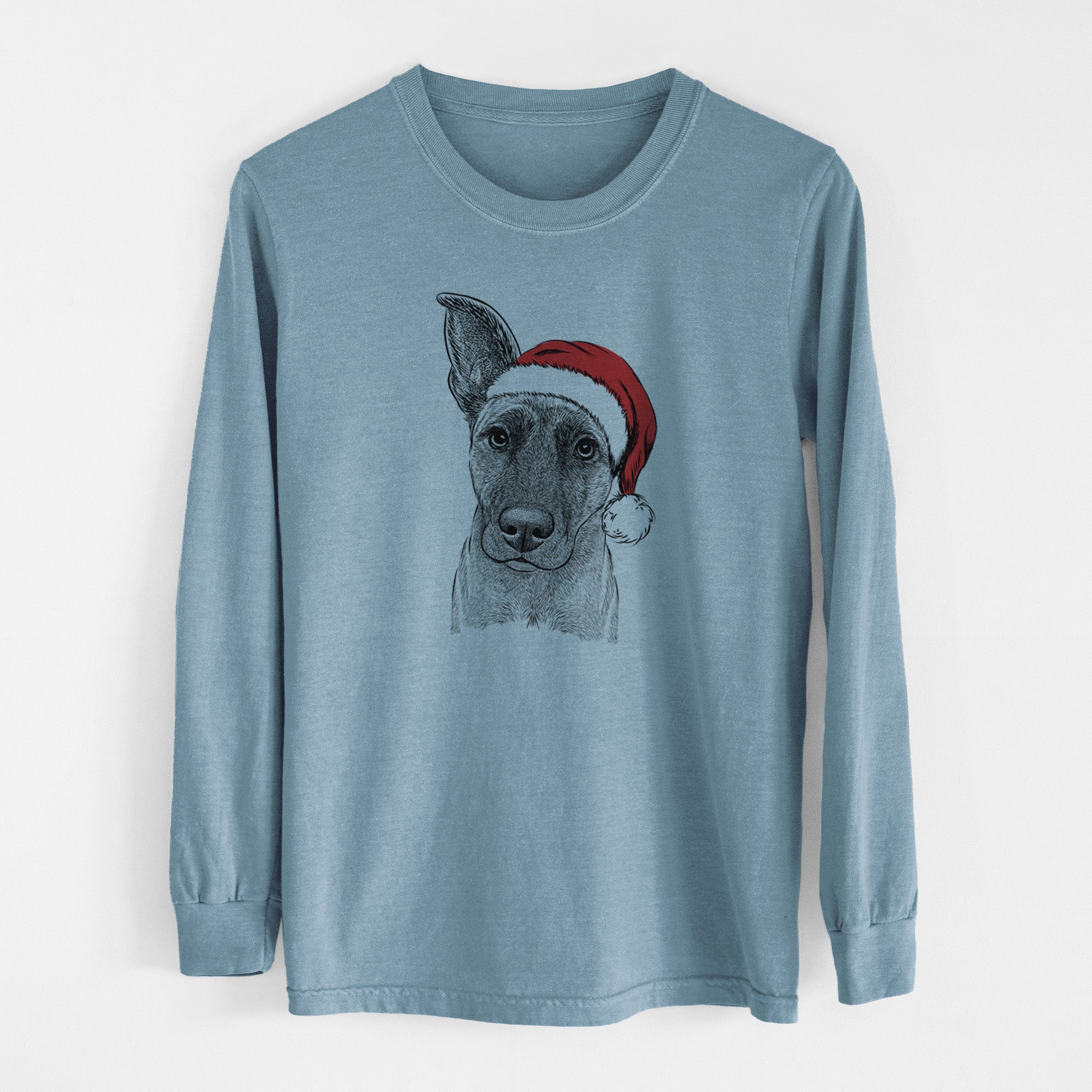 Santa Zoey the Mixed Breed - Men's Heavyweight 100% Cotton Long Sleeve