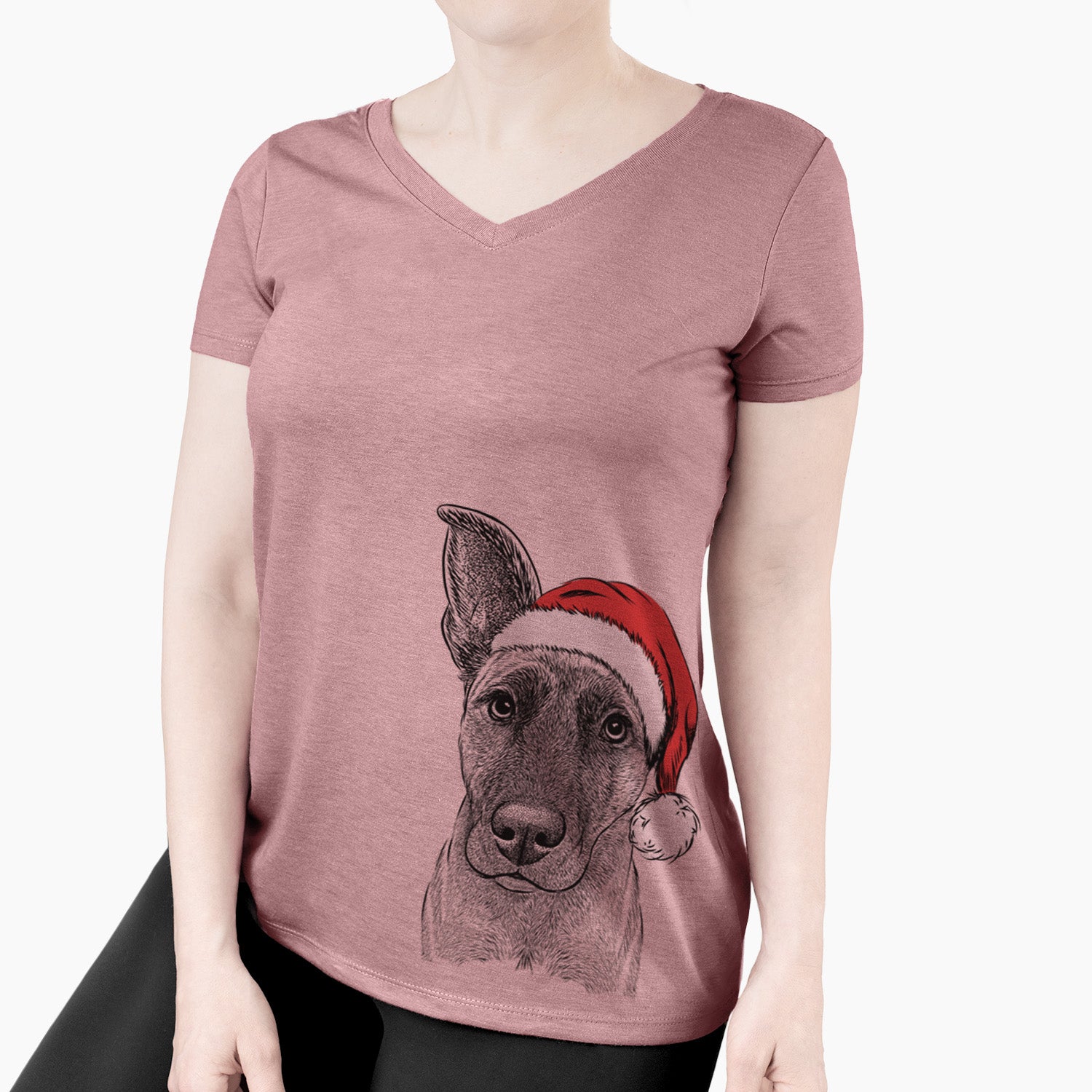 Santa Zoey the Mixed Breed - Women's Perfect V-neck Shirt