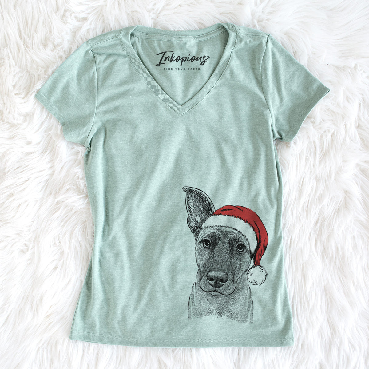 Santa Zoey the Mixed Breed - Women&#39;s Perfect V-neck Shirt