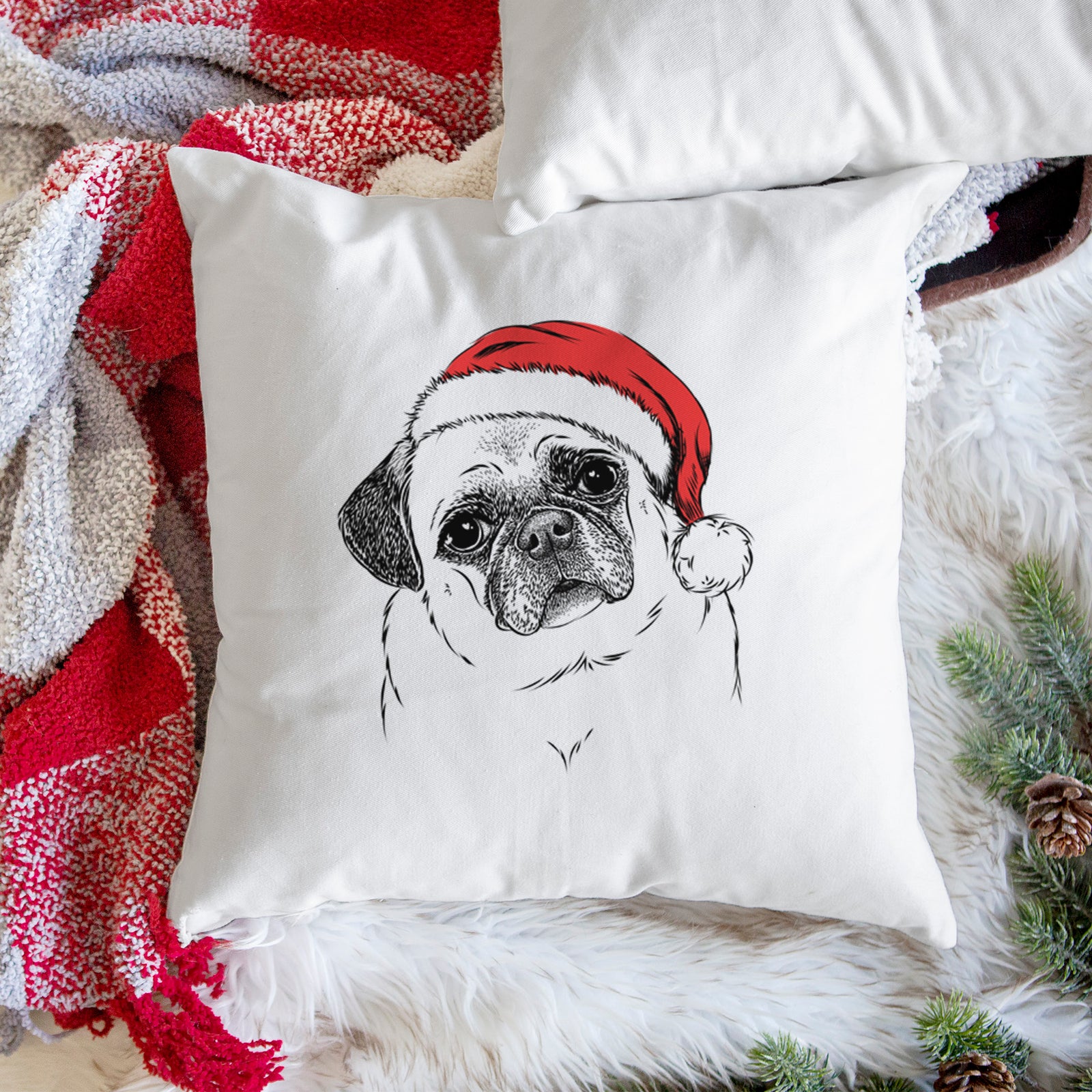 Zoey the Pug - Throw Pillow Cover