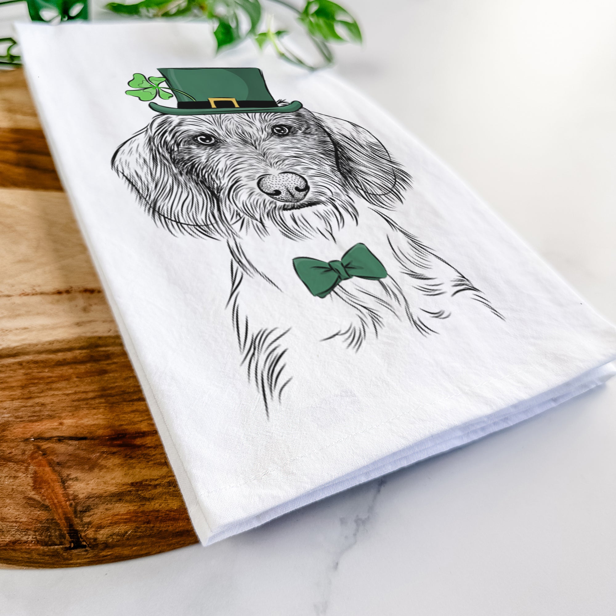 Almond the Wirehaired Dachshund Tea Towel