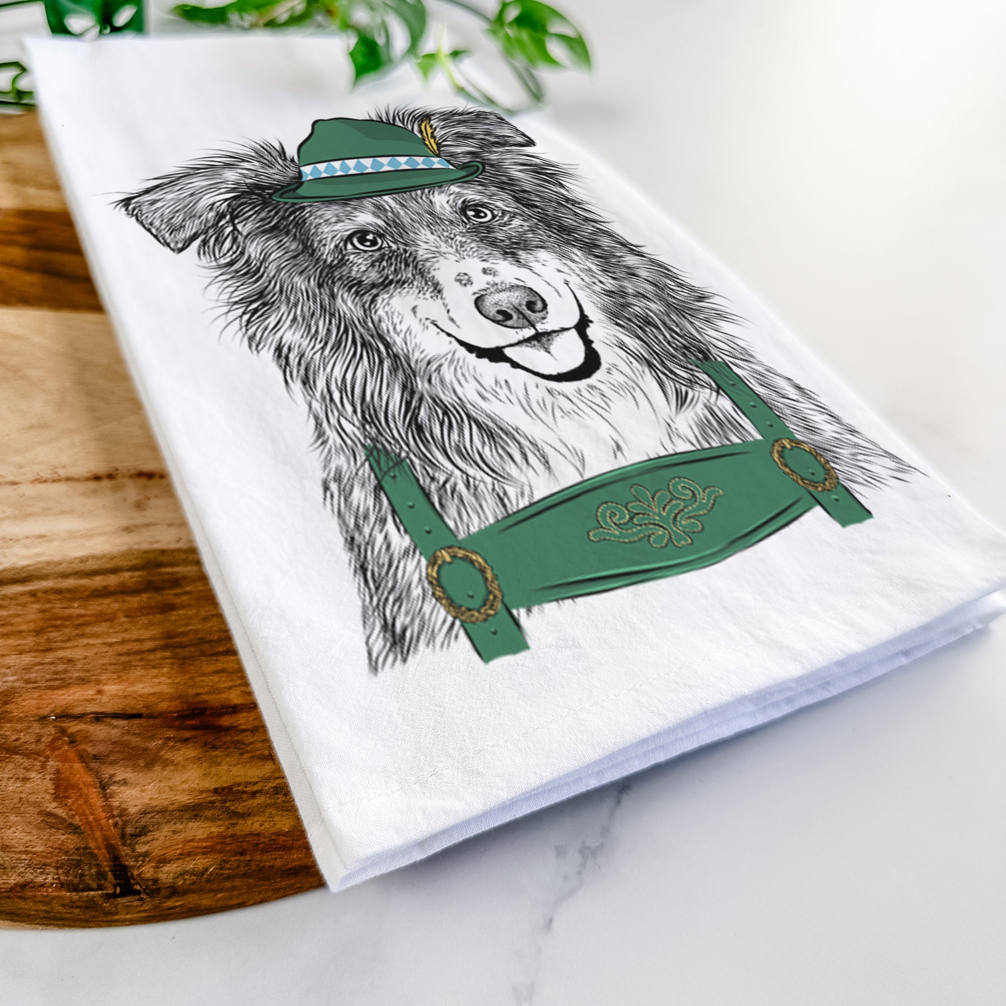 Aushe the Australian Shepherd Tea Towel