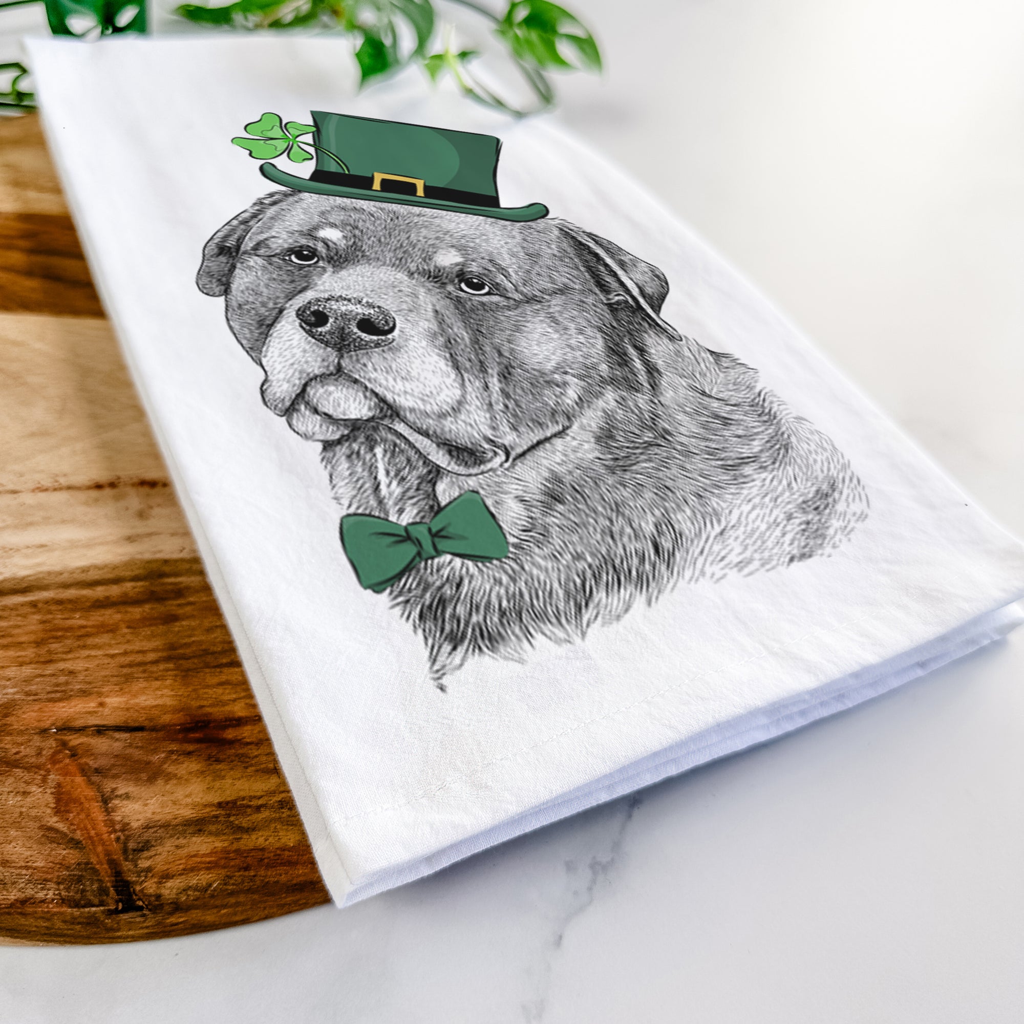 Bender the Rottweiler Tea Towel