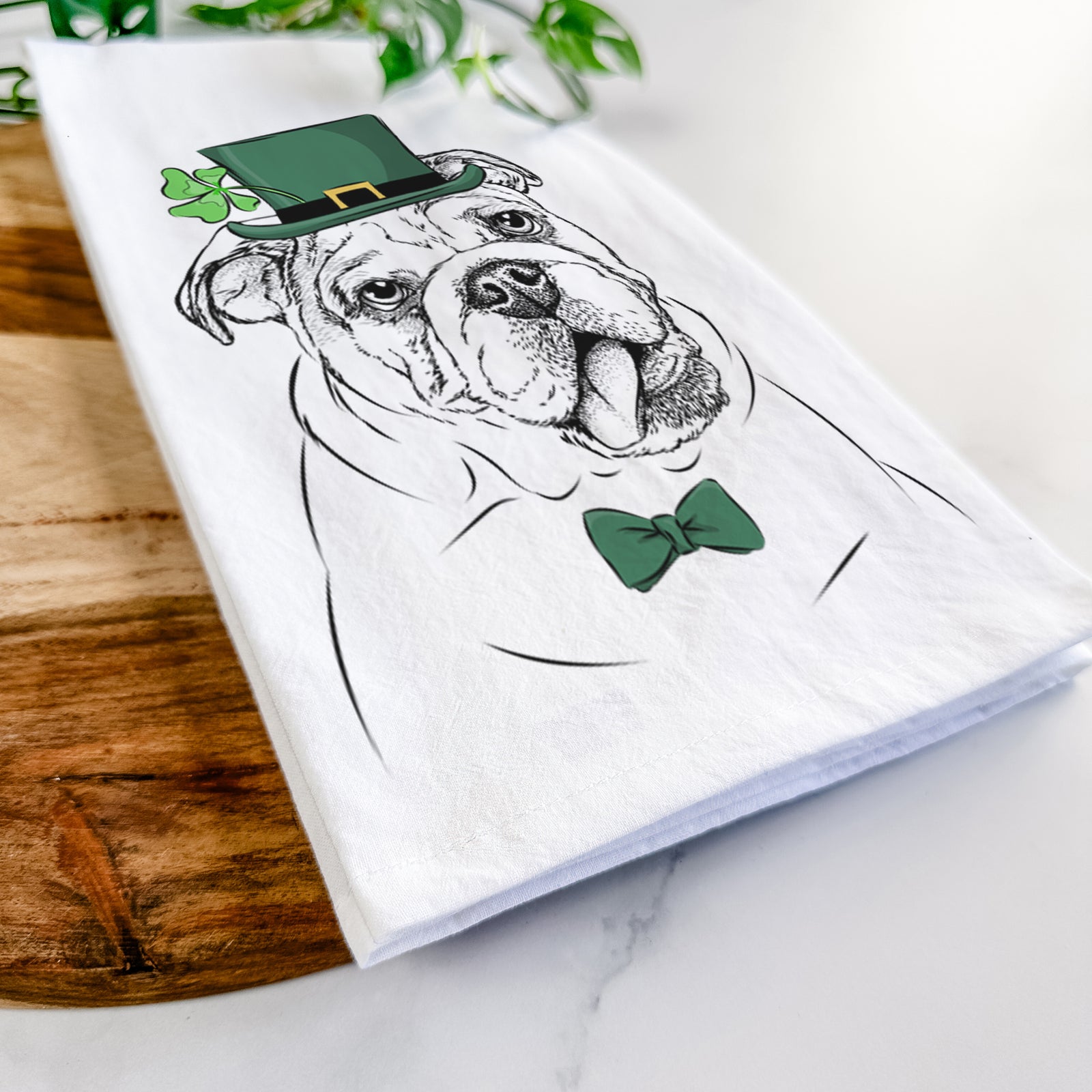 Benson the English Bulldog Tea Towel