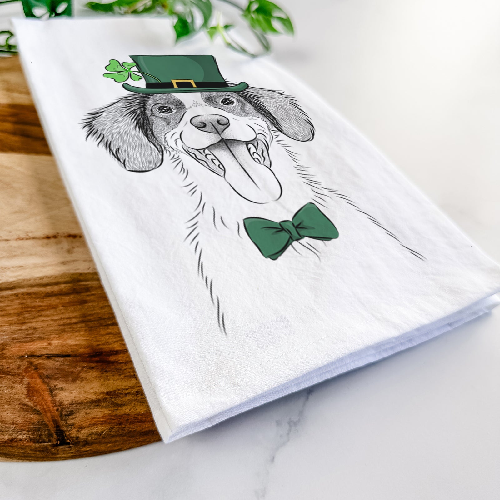 Birdie the Brittany Tea Towel