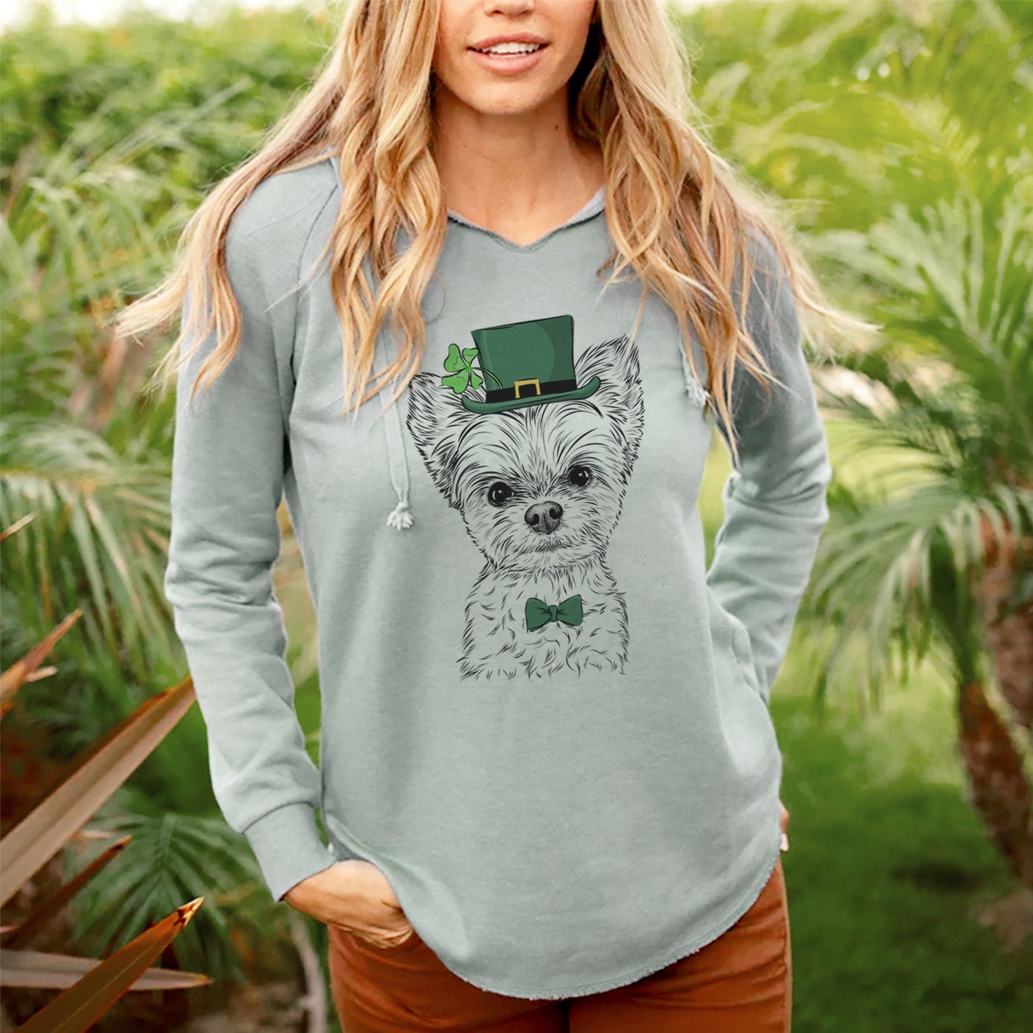 St. Patrick's Chance the Yapper the Yorkshire Terrier - Cali Wave Hooded Sweatshirt