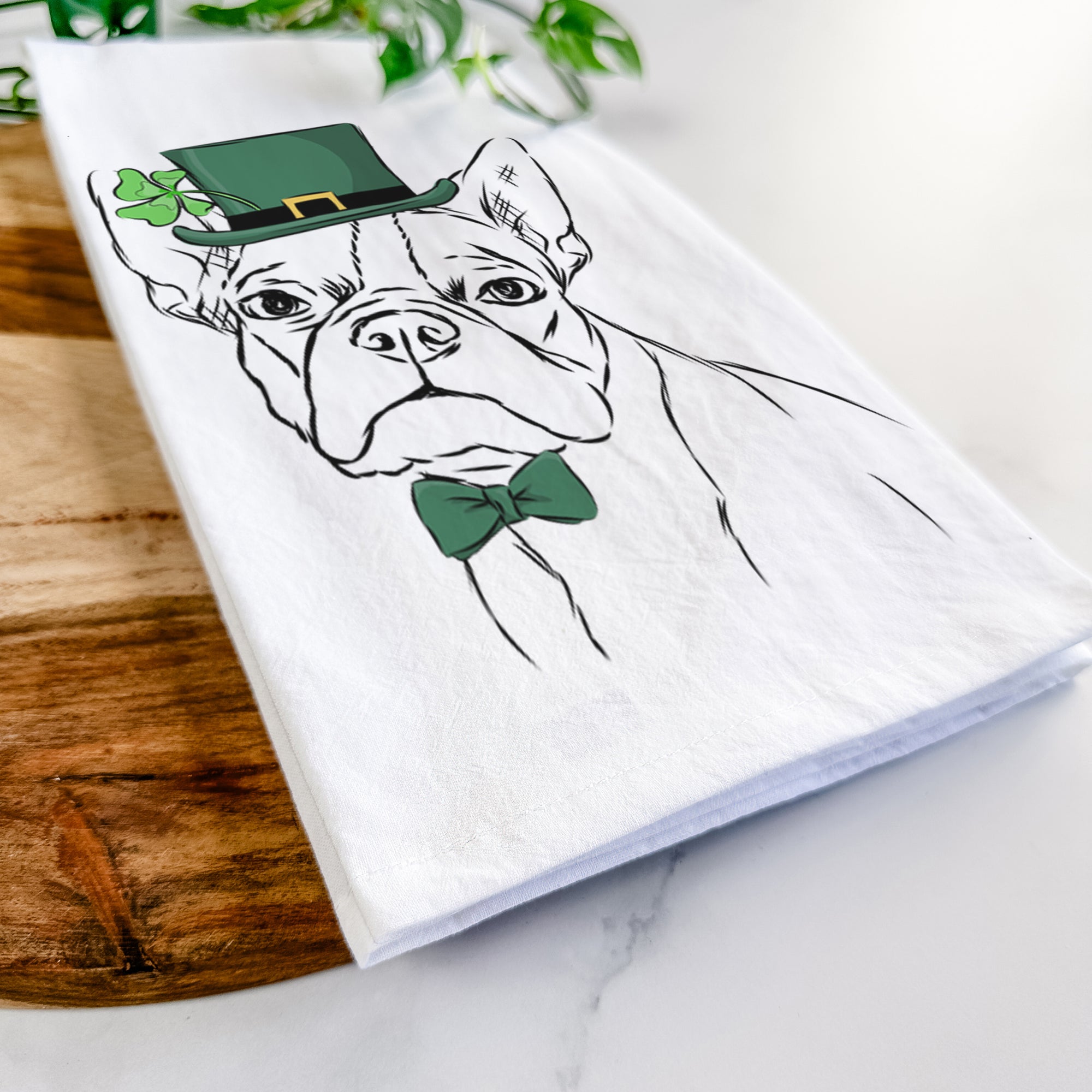 Charles the Boston Terrier Tea Towel