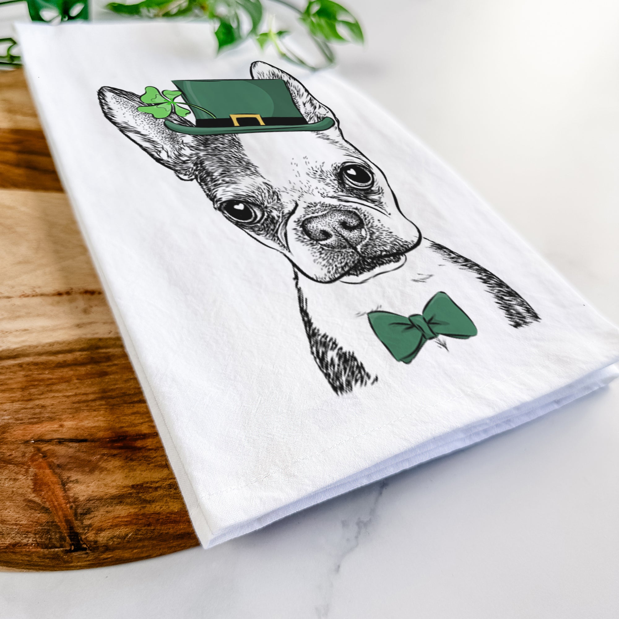 Daisy the Boston Terrier Tea Towel