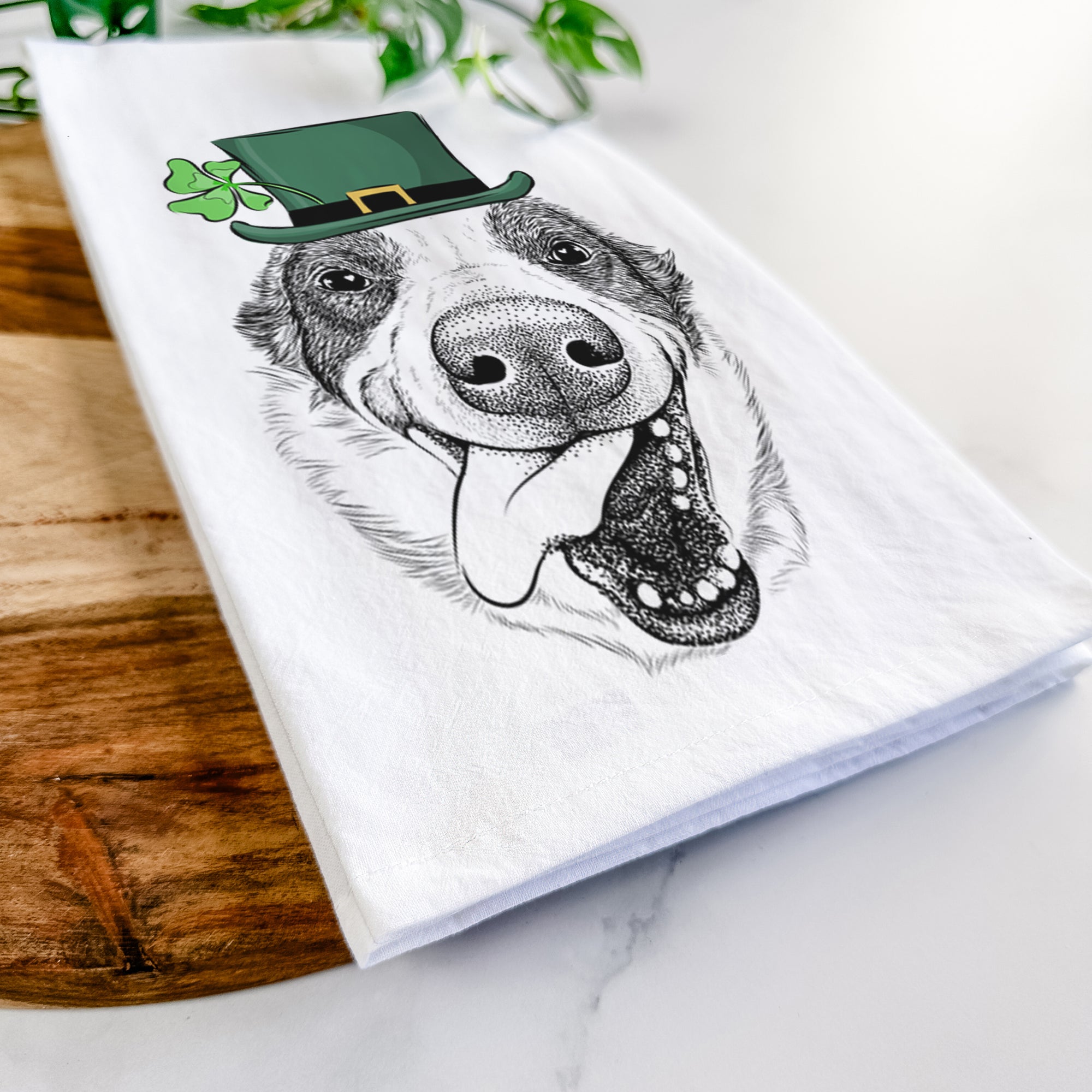 Elwood the Border Collie Tea Towel