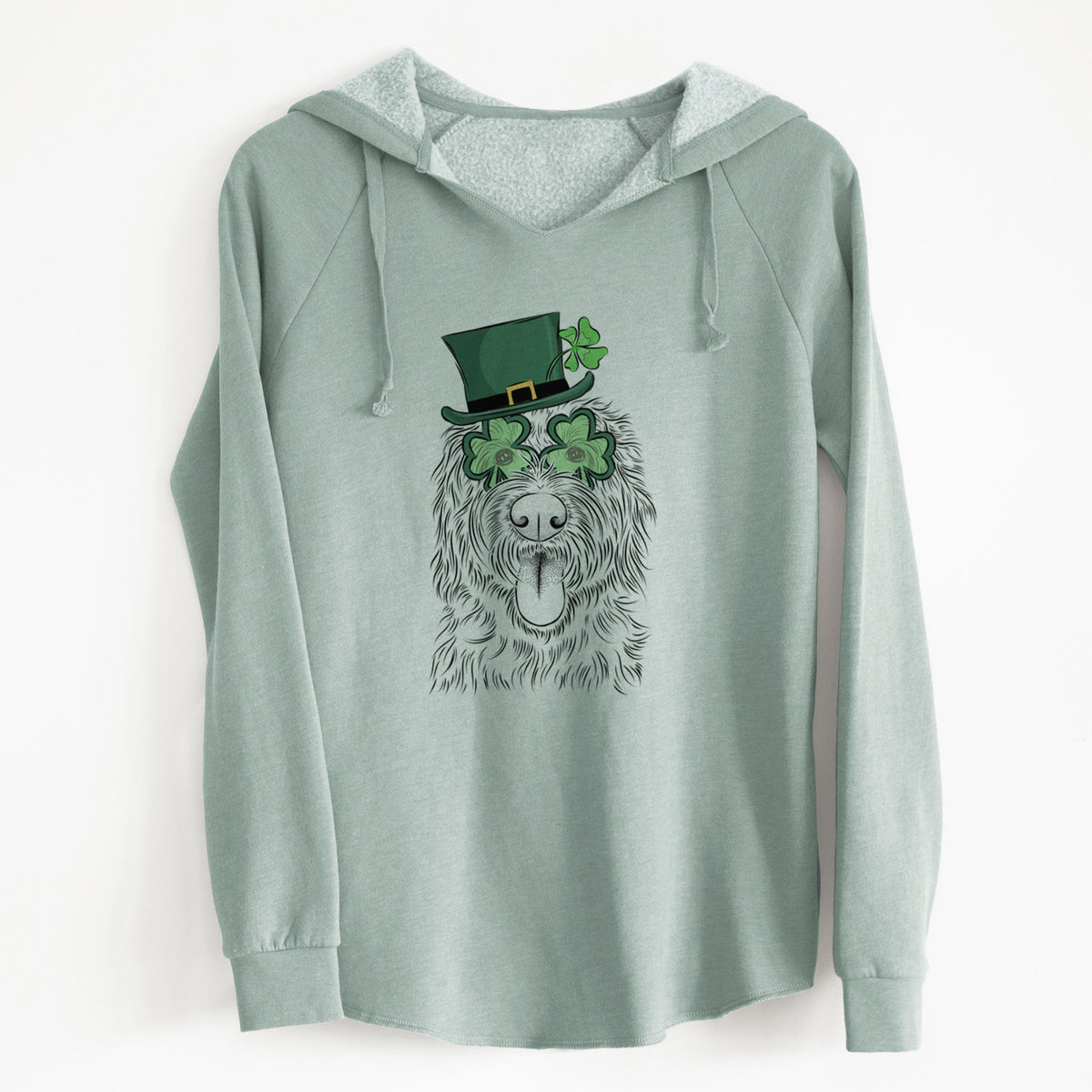 St. Patrick&#39;s Glasses Bennett the Doodle- Cali Wave Hooded Sweatshirt