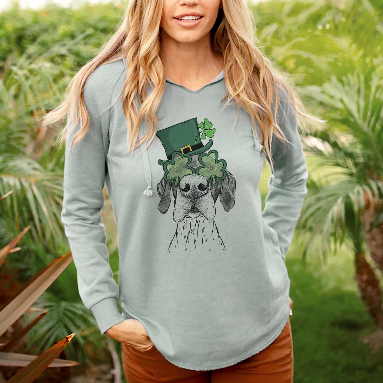 St. Patrick's Glasses Booze the German Shorthaired Pointer- Cali Wave Hooded Sweatshirt