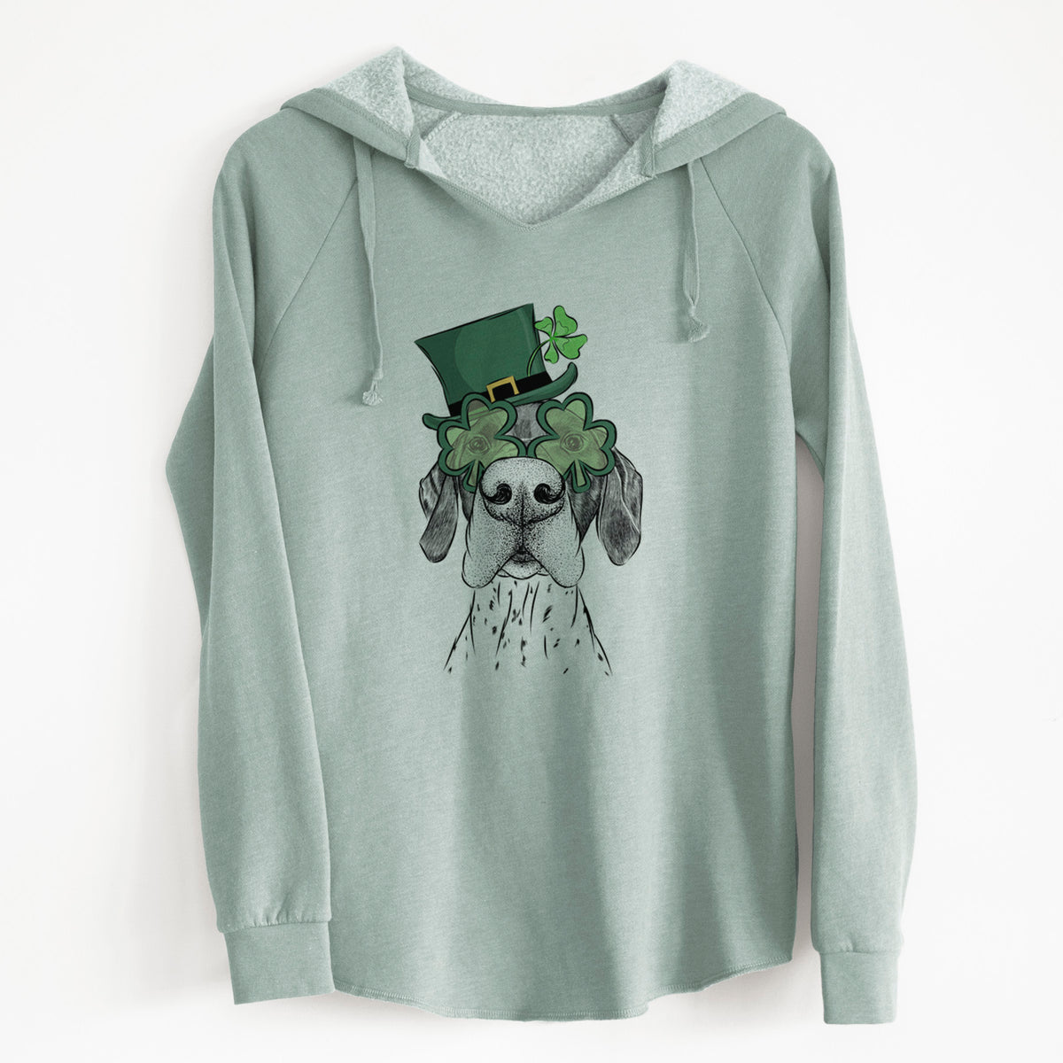 St. Patrick&#39;s Glasses Booze the German Shorthaired Pointer- Cali Wave Hooded Sweatshirt