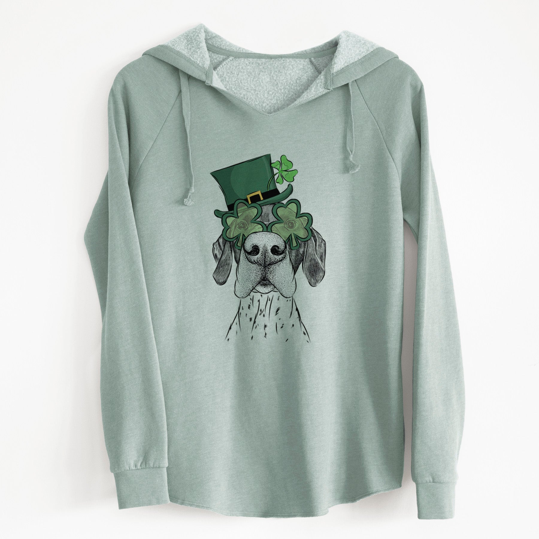 St. Patrick's Glasses Booze the German Shorthaired Pointer- Cali Wave Hooded Sweatshirt