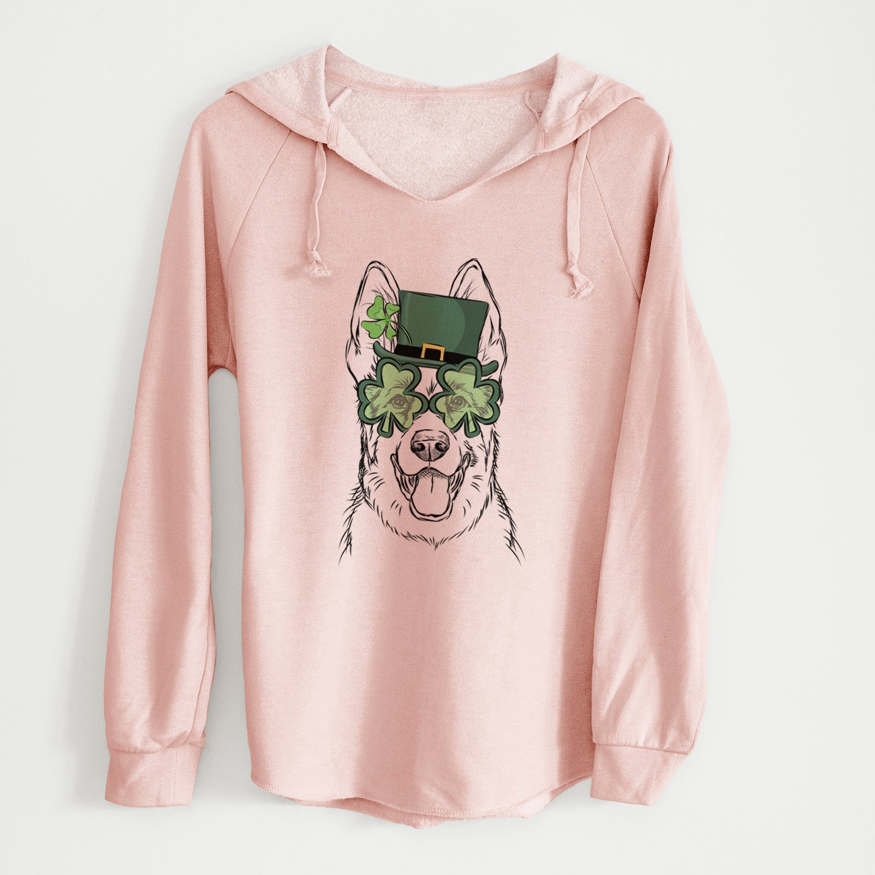 St. Patrick's Glasses Brutus the German Shepherd- Cali Wave Hooded Sweatshirt