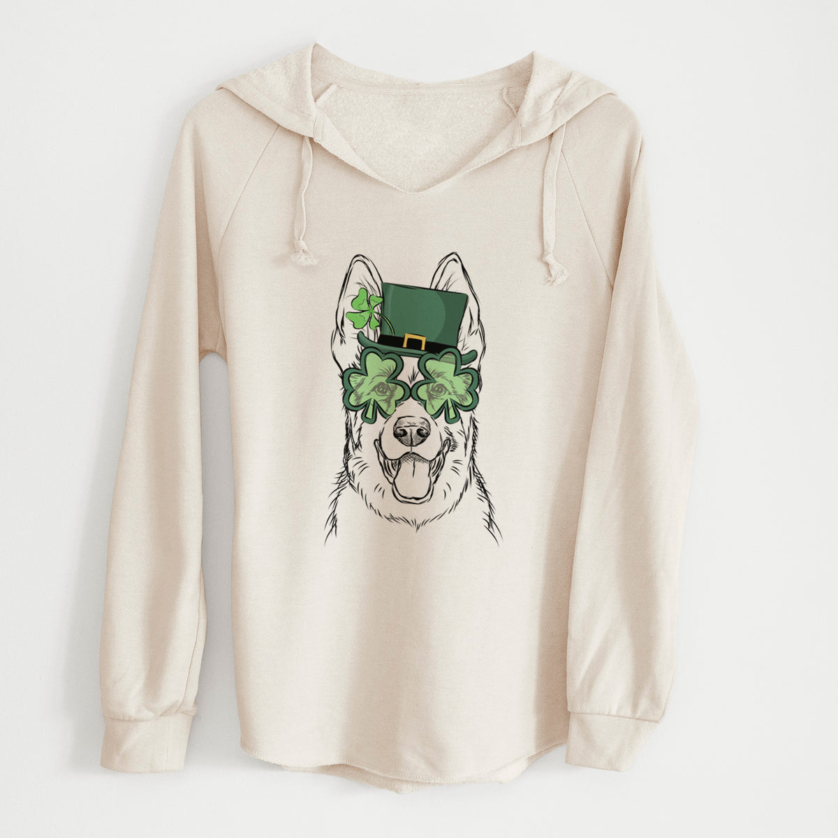 St. Patrick's Glasses Brutus the German Shepherd- Cali Wave Hooded Sweatshirt