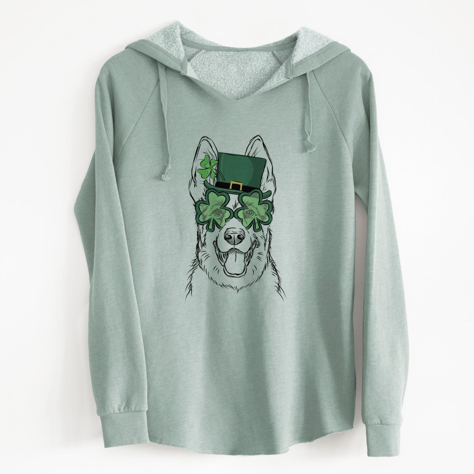 St. Patrick's Glasses Brutus the German Shepherd- Cali Wave Hooded Sweatshirt