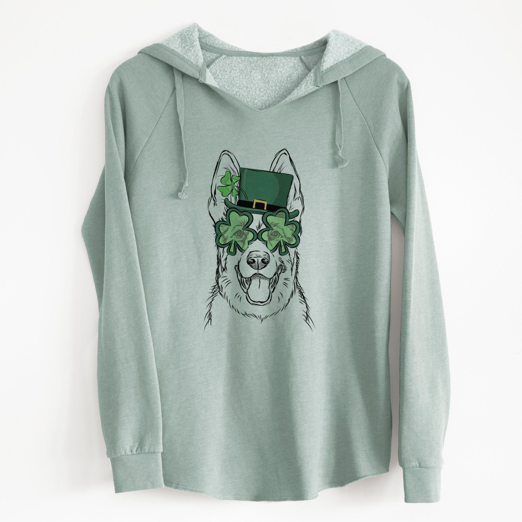 St. Patrick's Glasses Brutus the German Shepherd- Cali Wave Hooded Sweatshirt