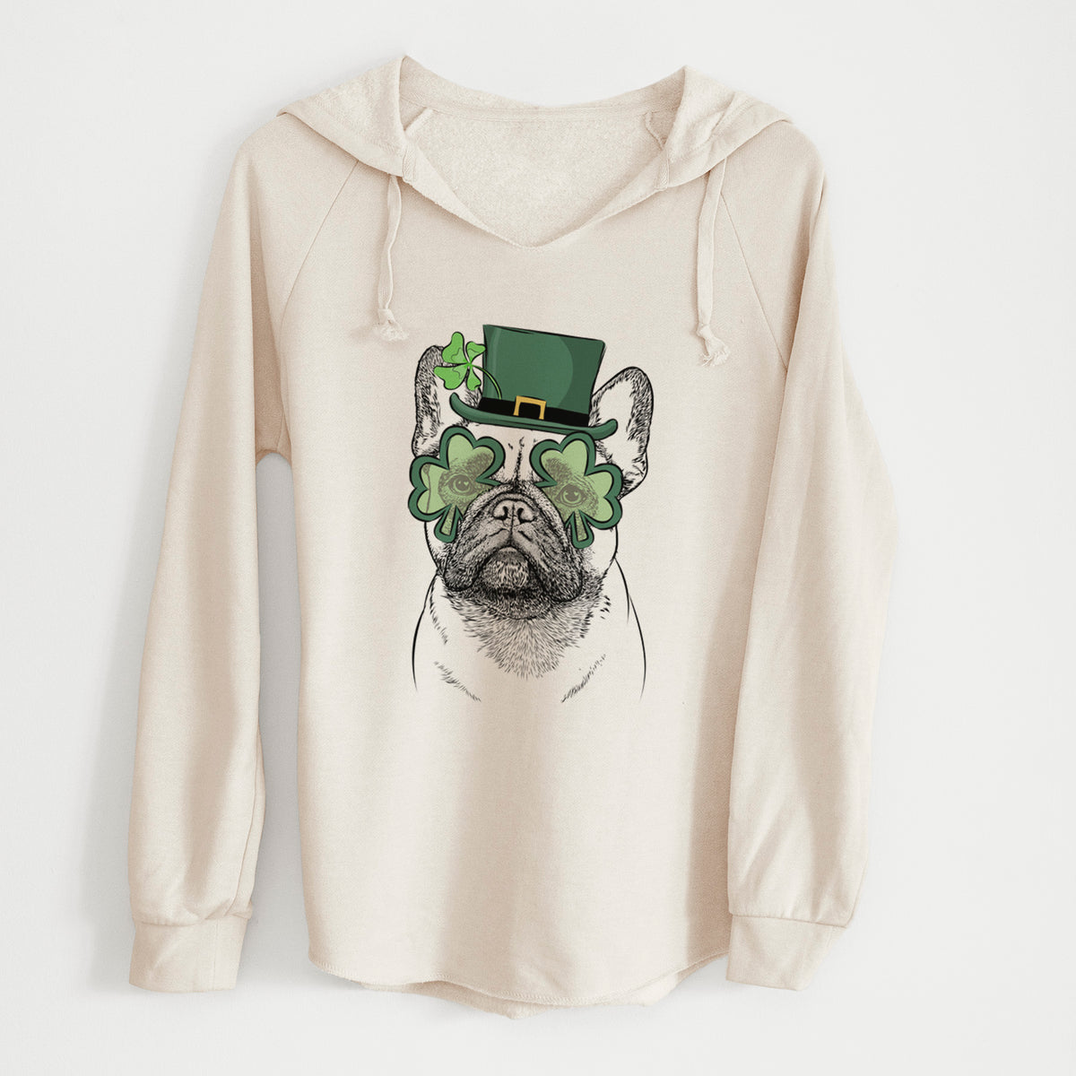 St. Patrick's Glasses Kingsleigh the French Bulldog- Cali Wave Hooded Sweatshirt