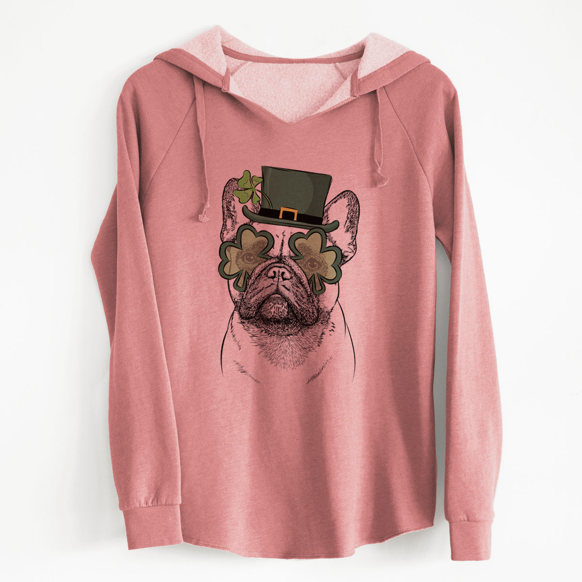 St. Patrick's Glasses Kingsleigh the French Bulldog- Cali Wave Hooded Sweatshirt