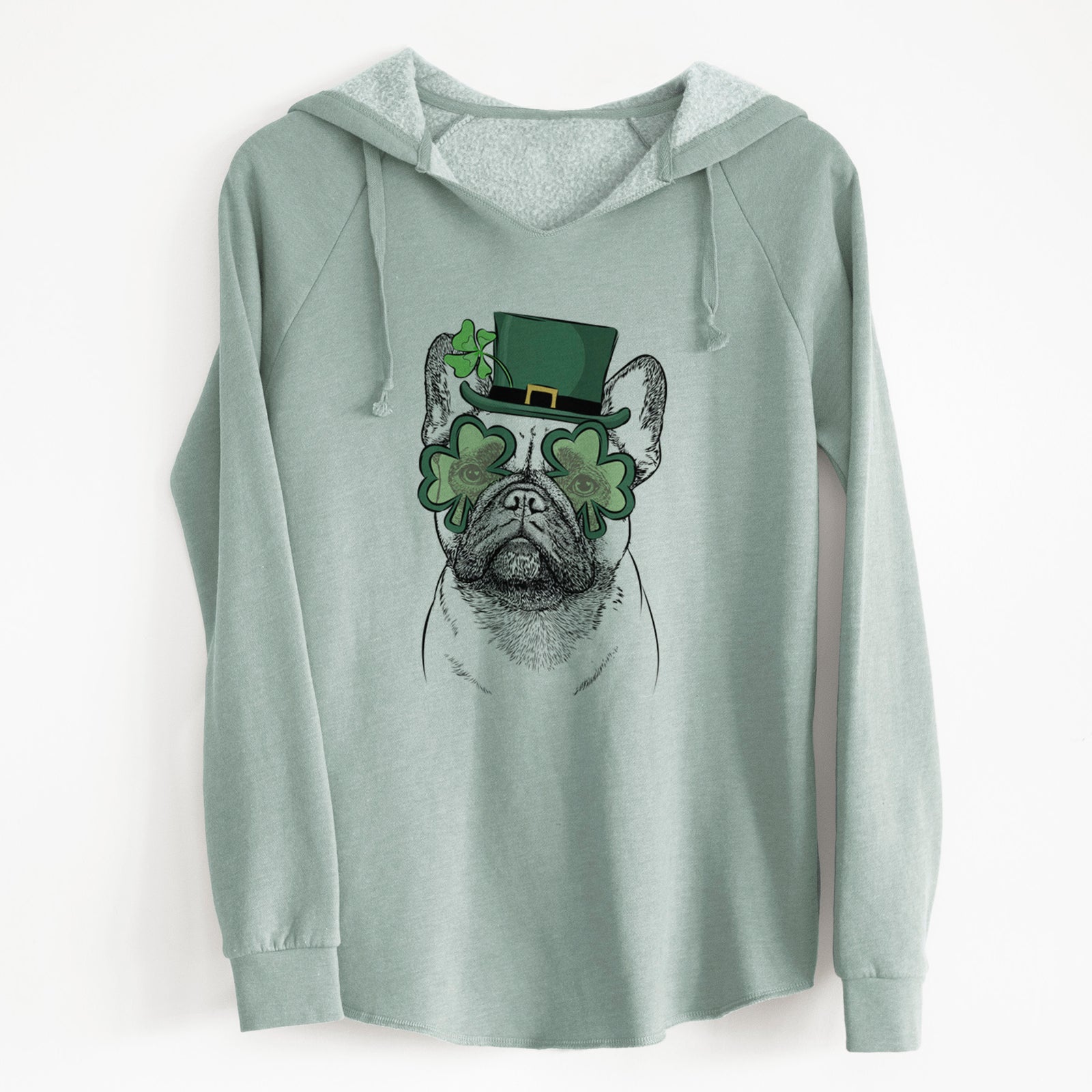 St. Patrick's Glasses Kingsleigh the French Bulldog- Cali Wave Hooded Sweatshirt