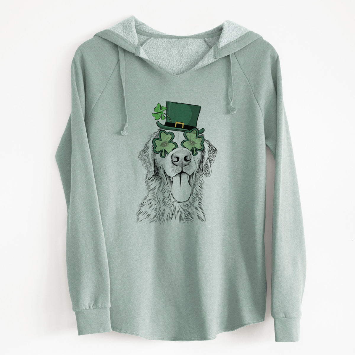 St. Patrick&#39;s Glasses Oliver Tredup the Golden Retriever- Cali Wave Hooded Sweatshirt