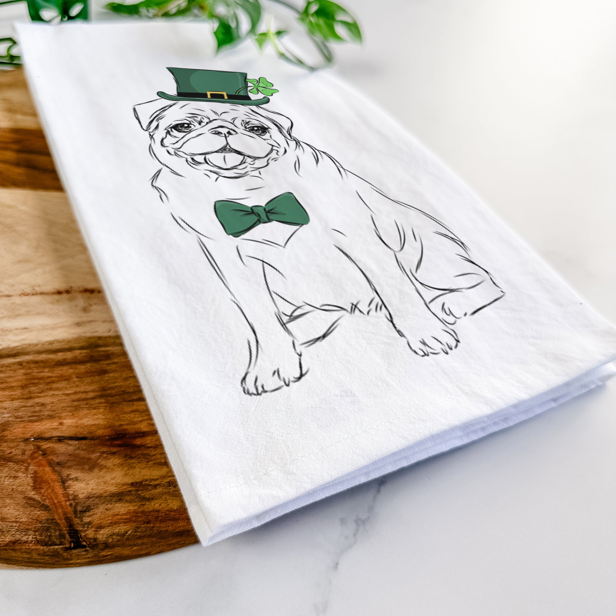 Higgins the Pug Tea Towel