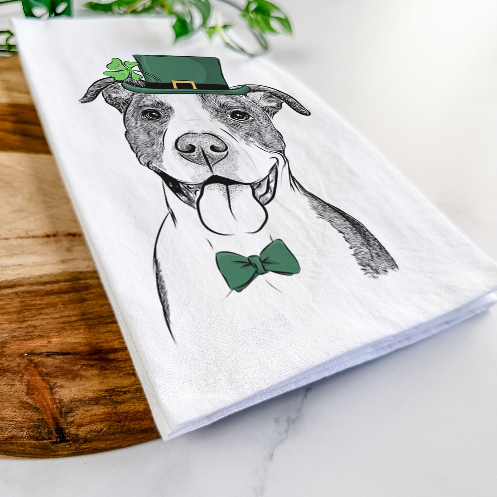 Jax the American Pitbull Terrier Mix Tea Towel