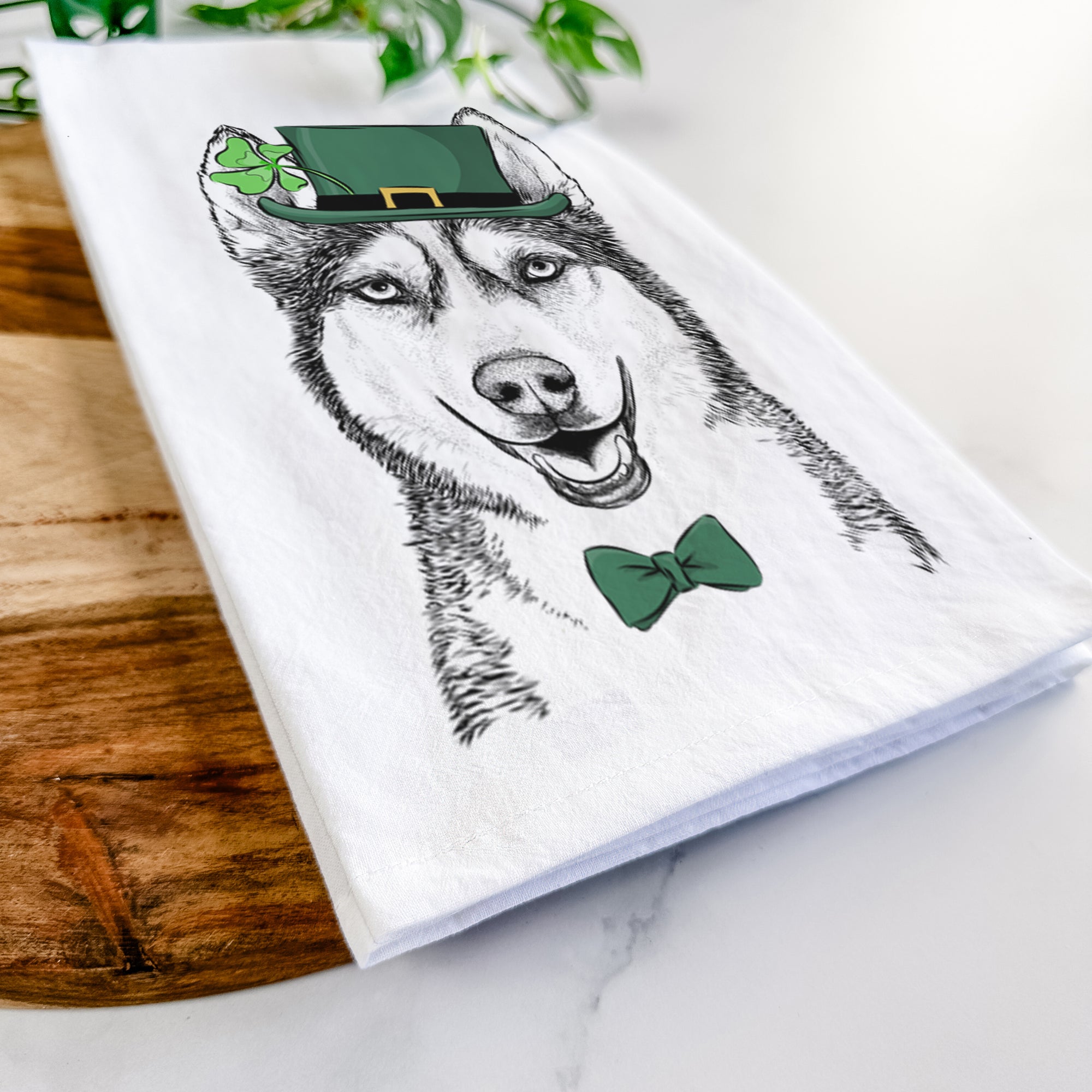 Kira the Siberian Husky Tea Towel